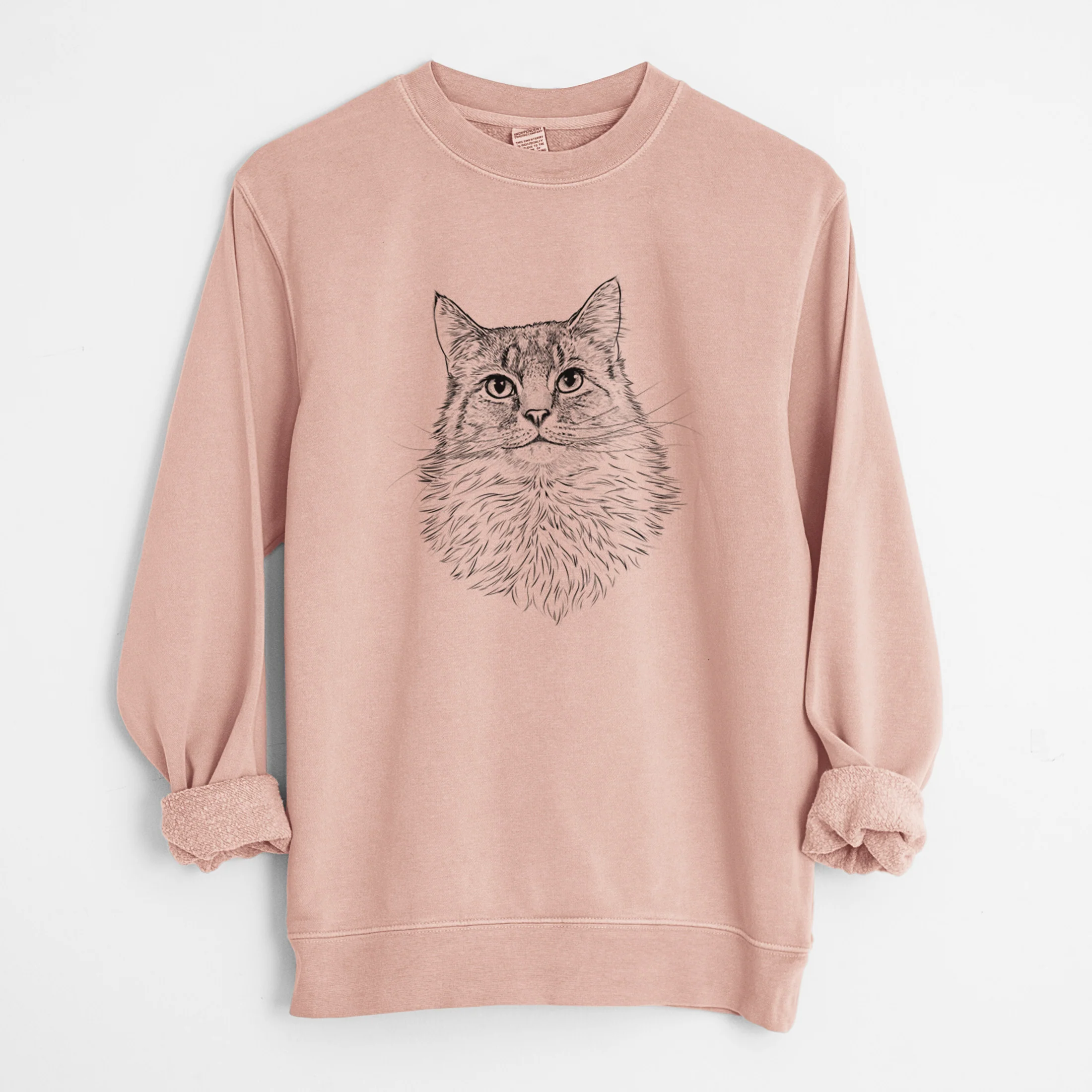 Bare Olive the Cat - Unisex Pigment Dyed Crew Sweatshirt - Image 6