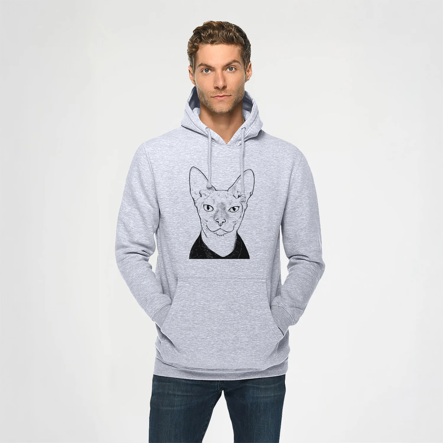 Oliver Watson the Sphynx Cat- Heavyweight Fleece Hoodie - Image 2