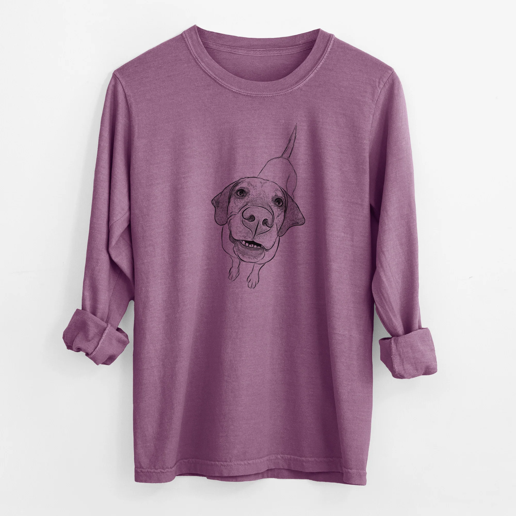 Bare Oquirrh the Vizsla - Men's Heavyweight 100% Cotton Long Sleeve - Image 9