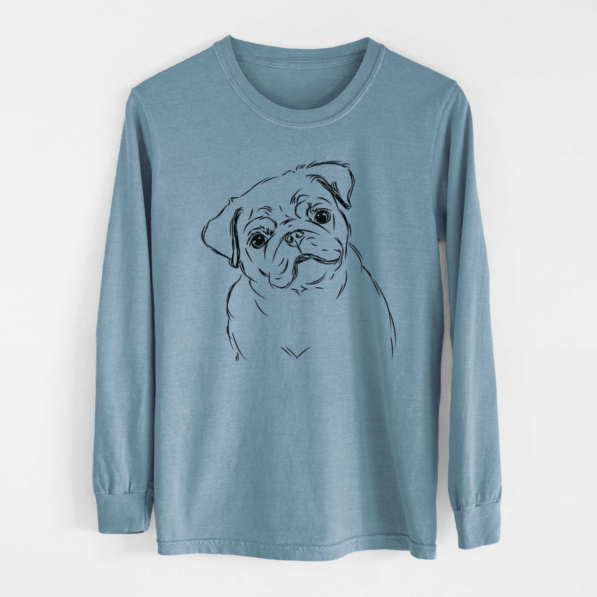 Bare Otis the Pug - Men's Heavyweight 100% Cotton Long Sleeve - Image 8