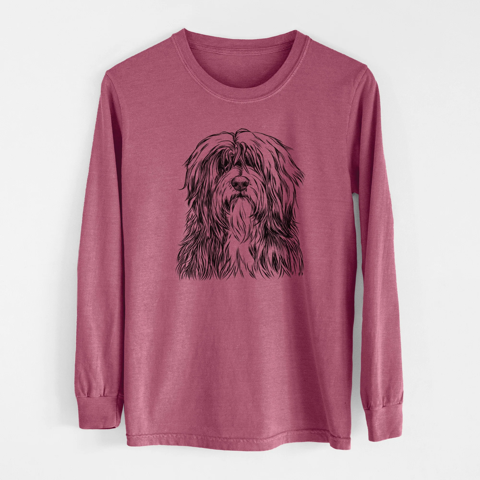 Bare Otto the Polish Lowland Sheepdog - Men's Heavyweight 100% Cotton Long Sleeve - Image 10