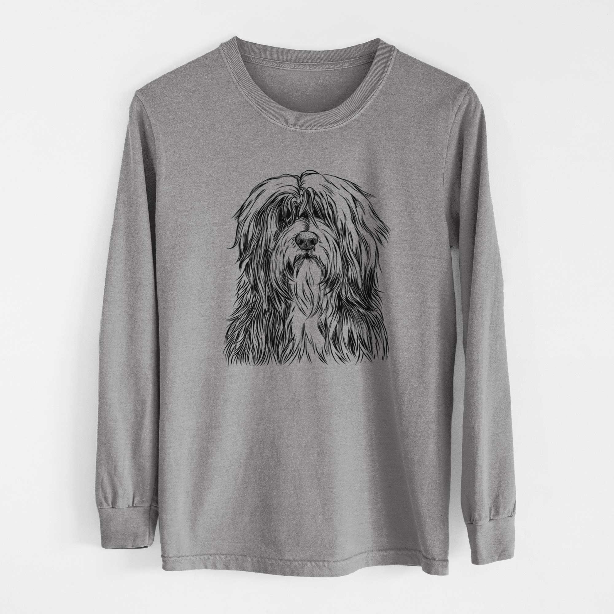 Bare Otto the Polish Lowland Sheepdog - Men's Heavyweight 100% Cotton Long Sleeve - Image 7