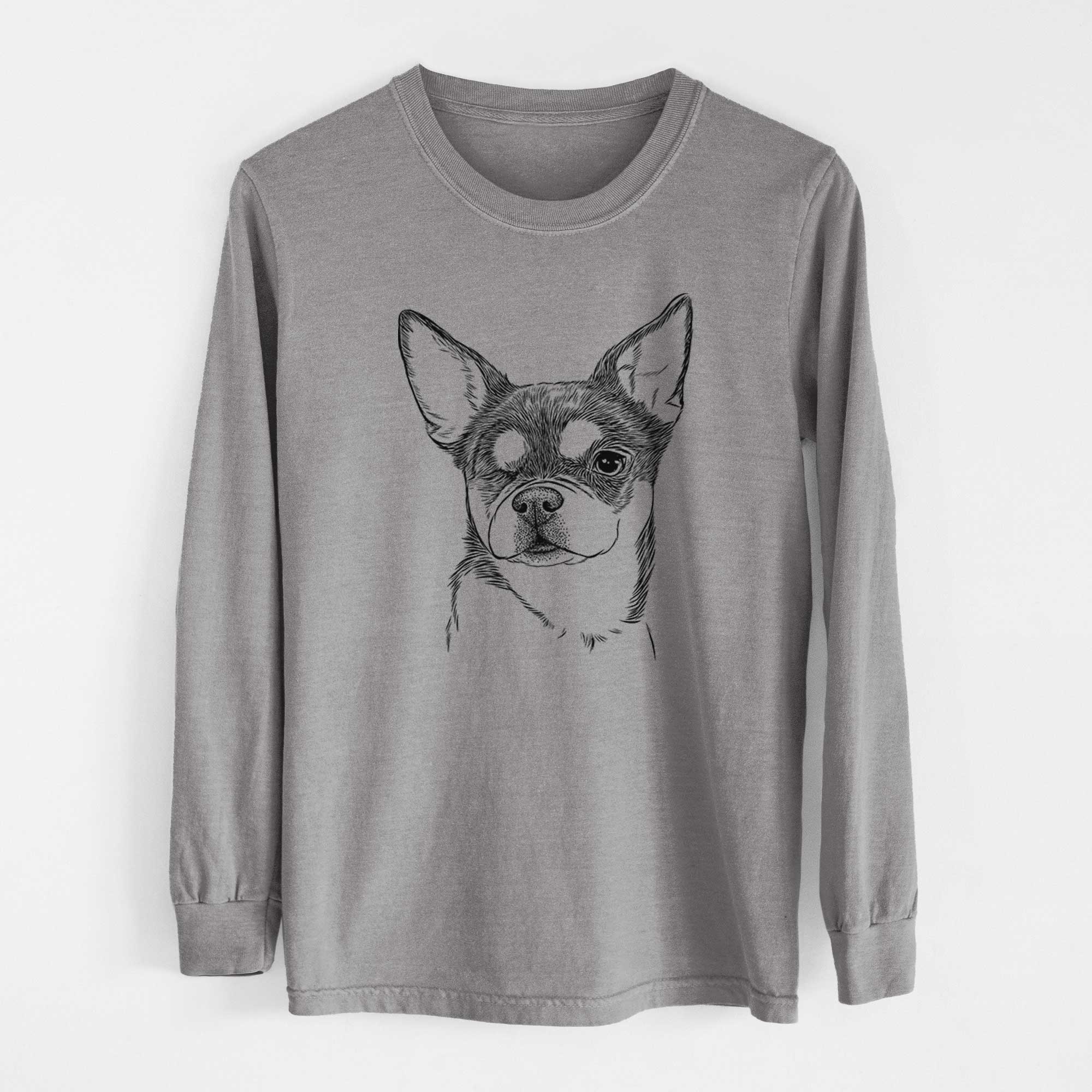 Bare Paris the Chihuahua - Men's Heavyweight 100% Cotton Long Sleeve - Image 7