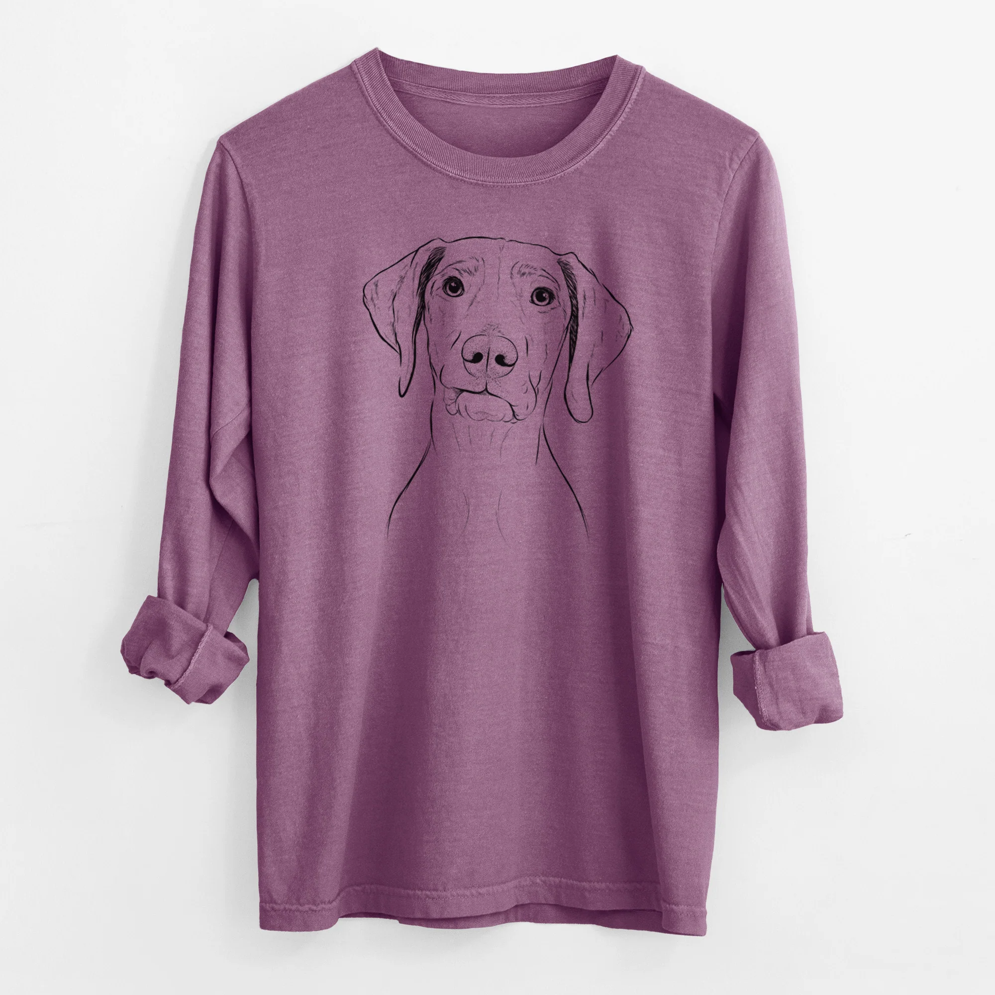 Bare Pawley the Vizsla - Men's Heavyweight 100% Cotton Long Sleeve - Image 9