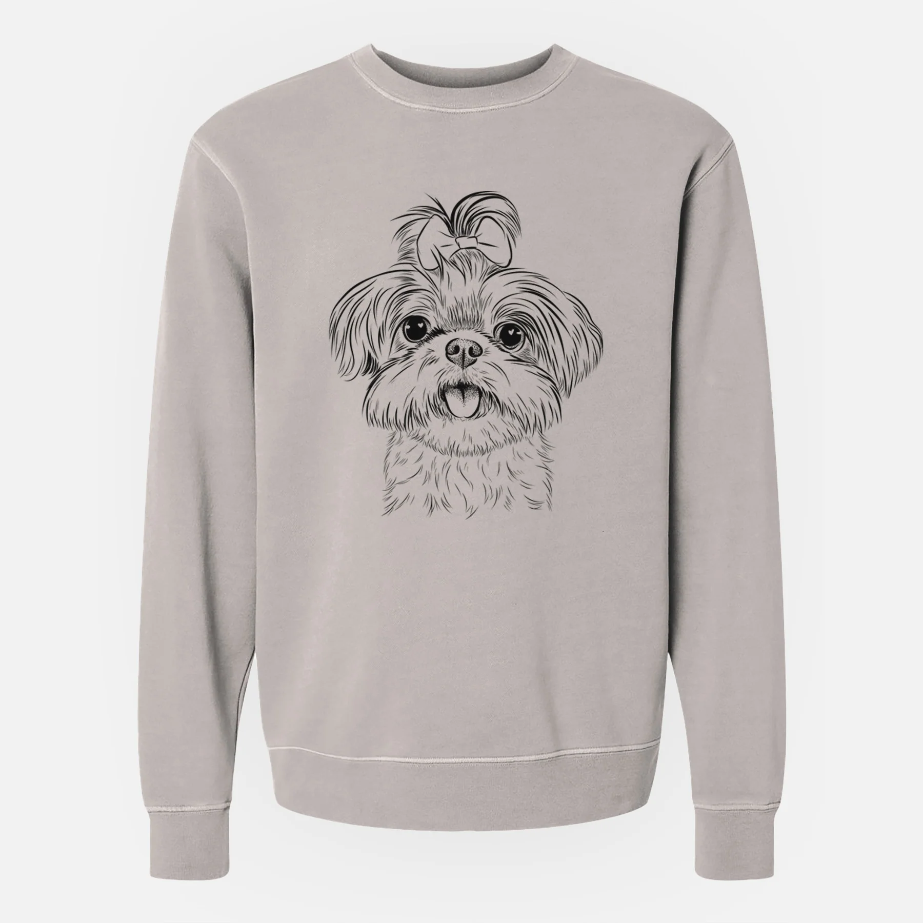Bare Pebbles the Shorkie - Unisex Pigment Dyed Crew Sweatshirt - Image 2