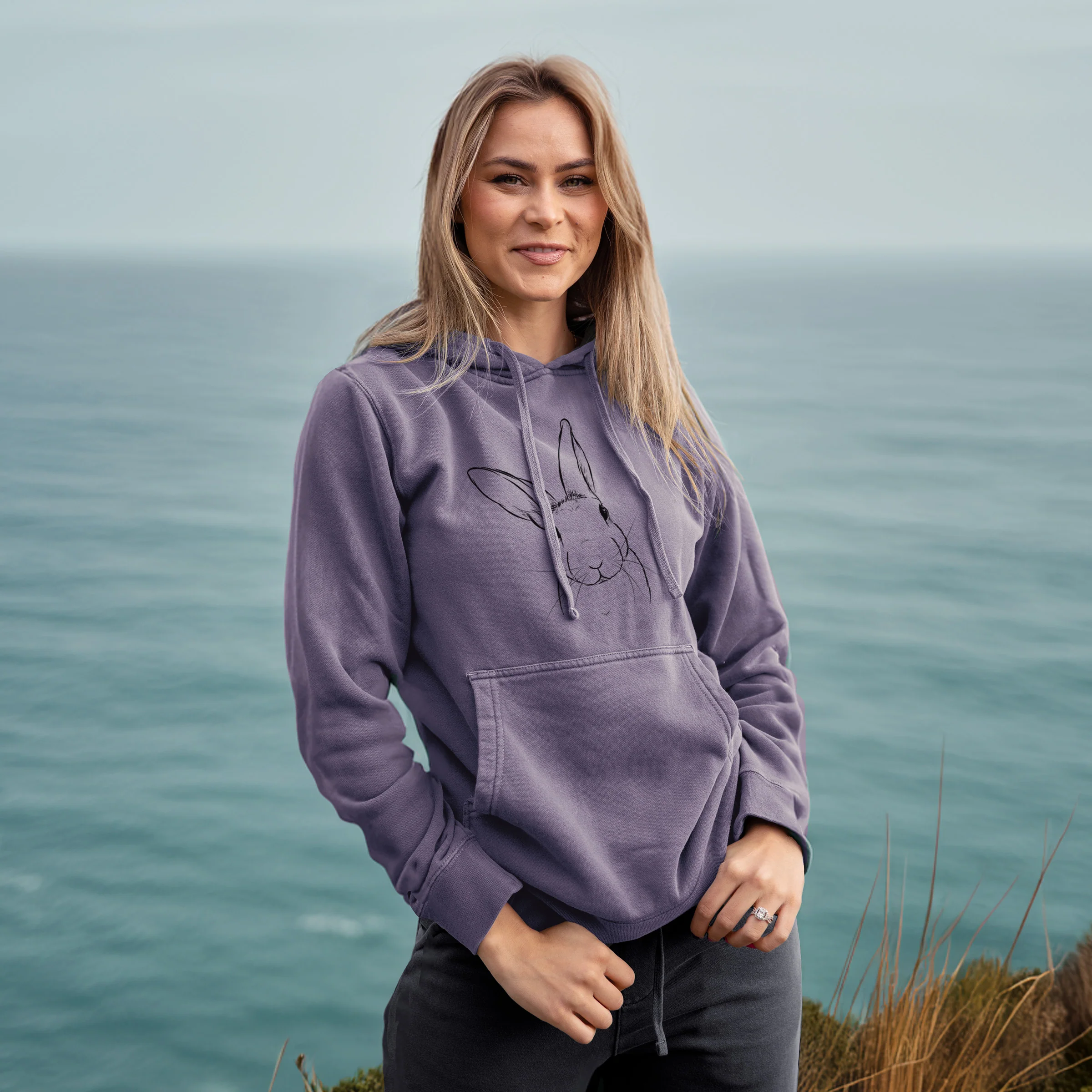 Bare Penny the Belgian Hare - Unisex Pigment Dyed Hoodie - Image 4