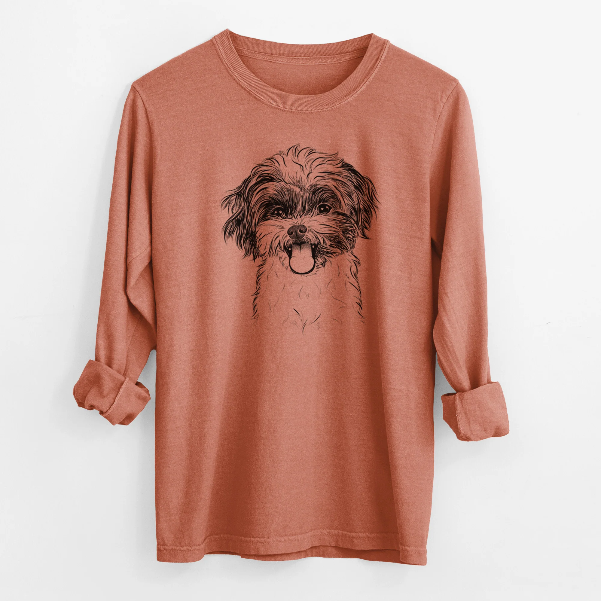 Bare Pepper the Shihpoo - Men's Heavyweight 100% Cotton Long Sleeve - Image 13