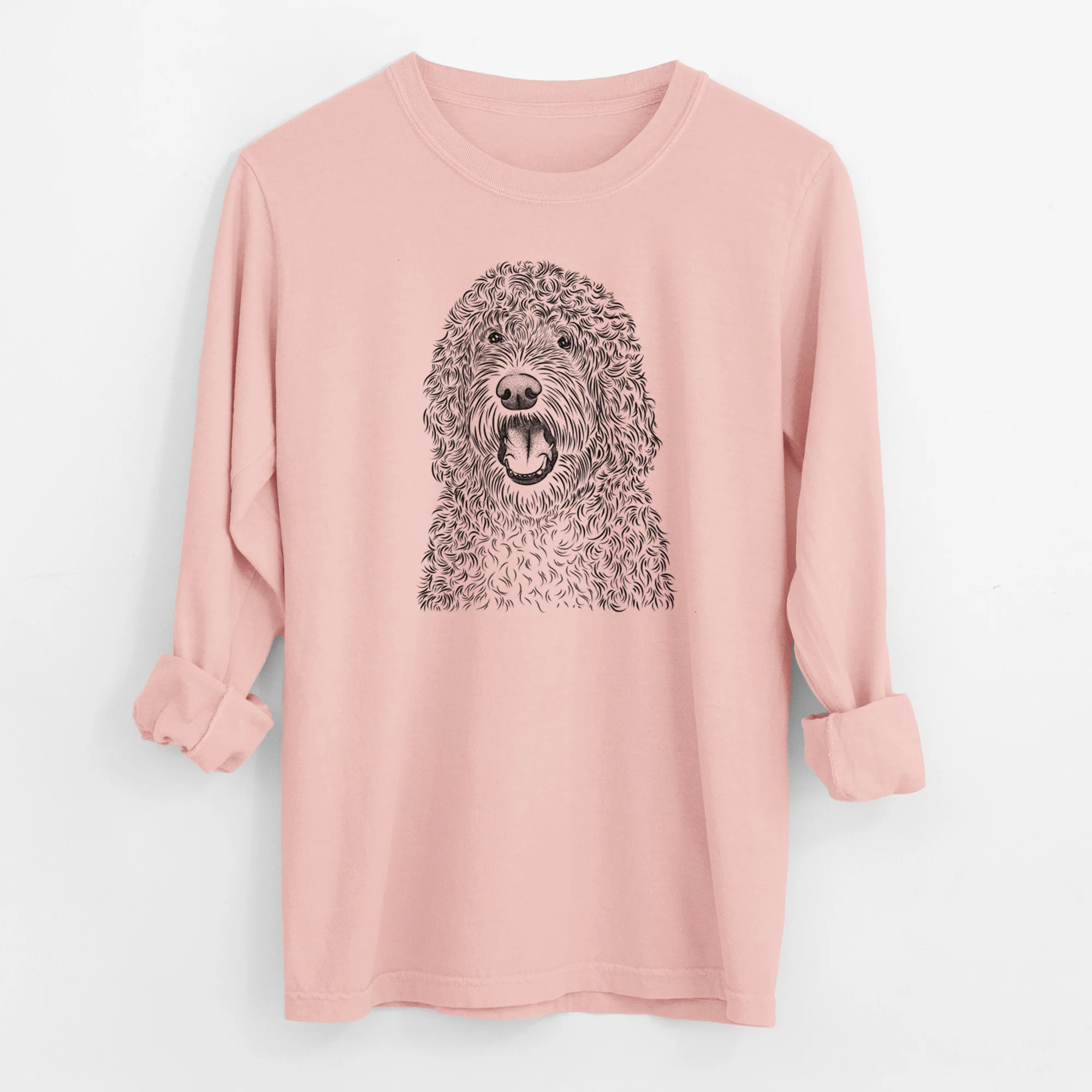 Bare Phillip the Portuguese Water Dog - Men's Heavyweight 100% Cotton Long Sleeve - Image 11