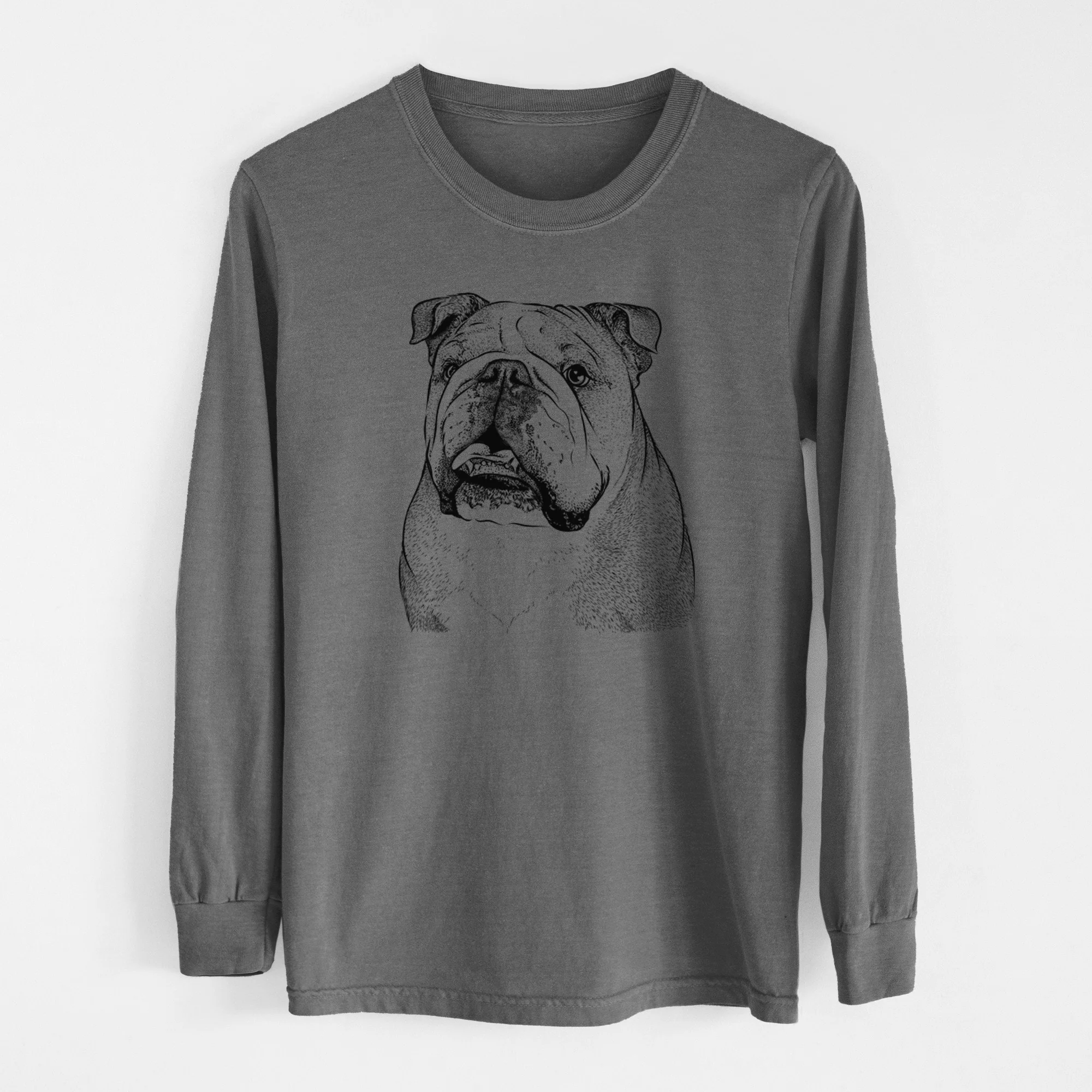 Bare Piggy the English Bulldog - Men's Heavyweight 100% Cotton Long Sleeve - Image 14