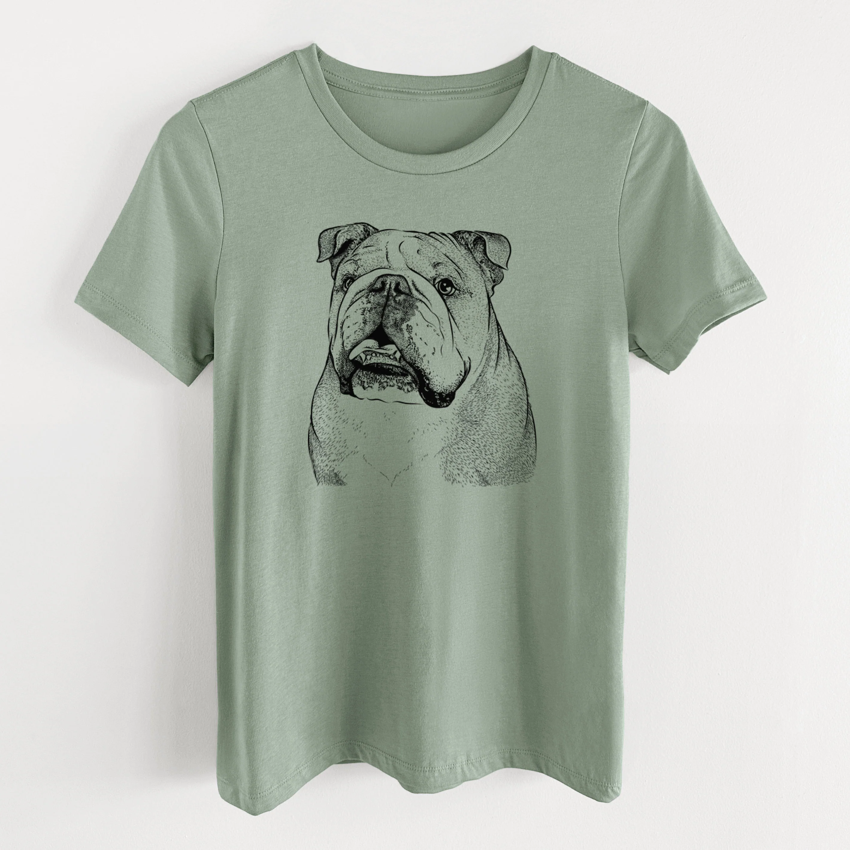 Bare Piggy the English Bulldog - Women's Lightweight Relaxed Fit 100% Cotton Crewneck - Image 11