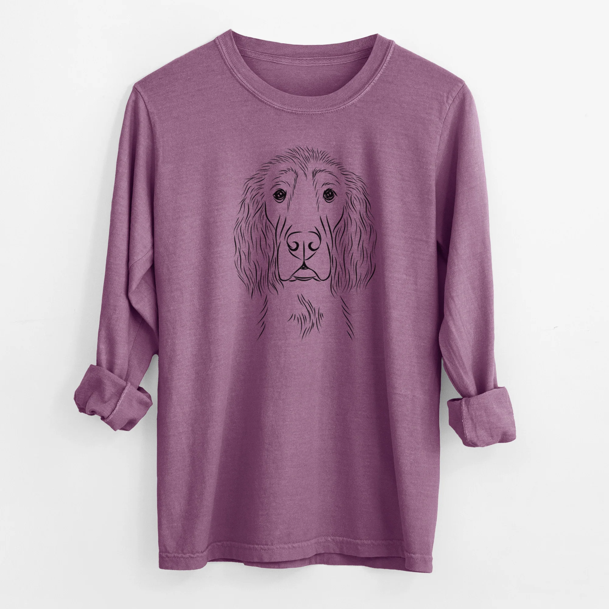 Bare Piper the Irish Setter - Men's Heavyweight 100% Cotton Long Sleeve - Image 9
