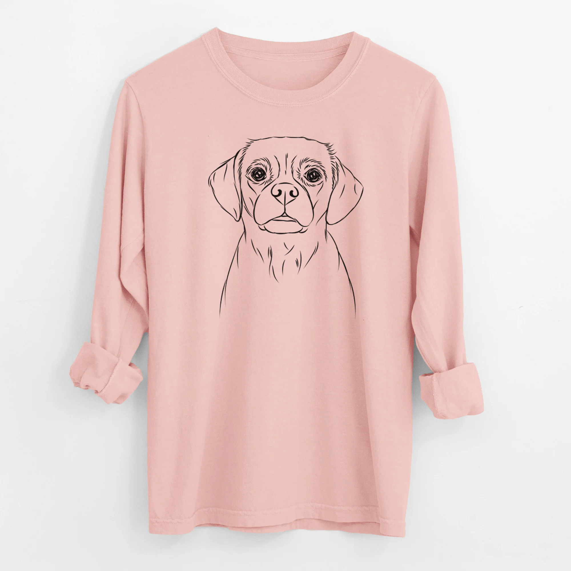 Bare Popcorn the Puggle - Men's Heavyweight 100% Cotton Long Sleeve - Image 11