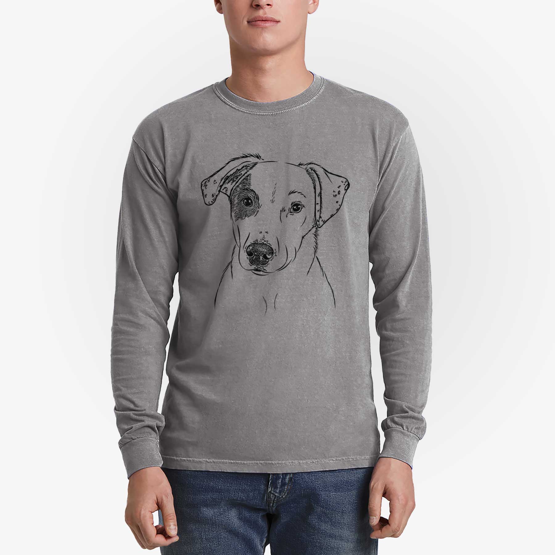 Bare P Pie the Mixed Breed - Men's Heavyweight 100% Cotton Long Sleeve - Image 5