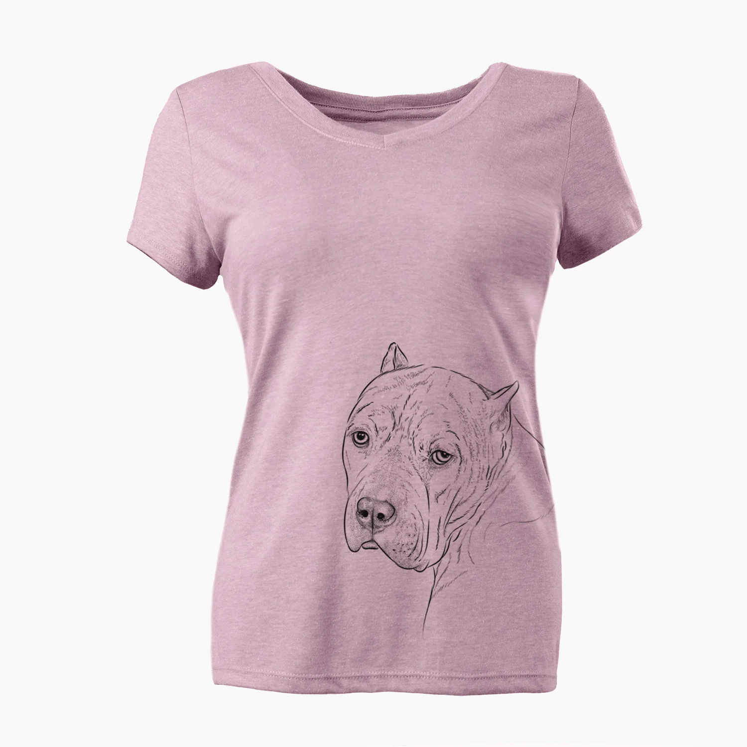 Bare Precious the Staffordshire Terrier - Women's V-neck Shirt - Image 3
