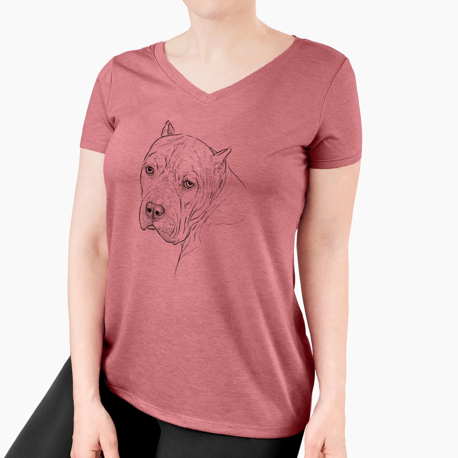 Bare Precious the Staffordshire Terrier - Women's V-neck Shirt - Image 7