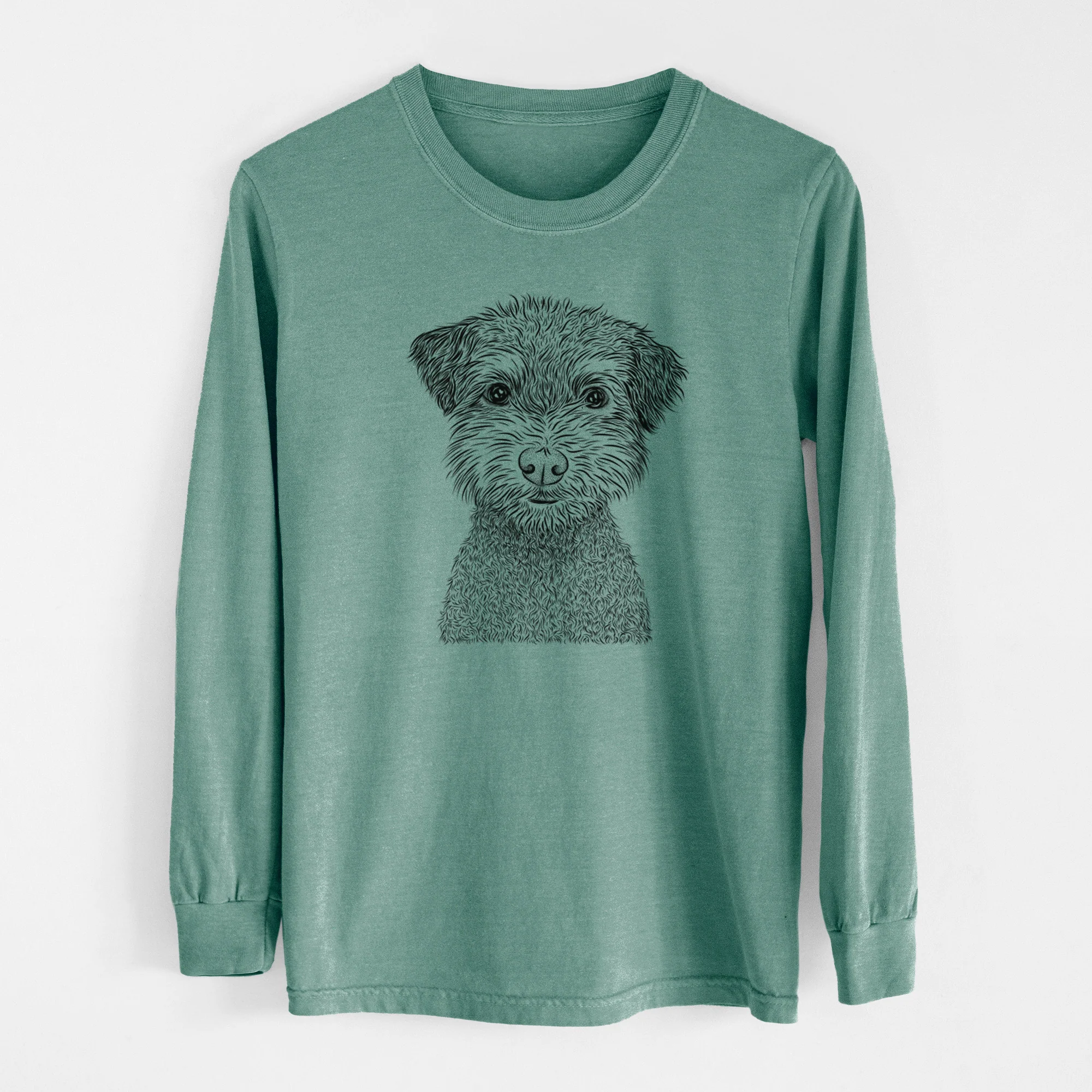 Bare Pretzel the Schnoodle - Men's Heavyweight 100% Cotton Long Sleeve - Image 12