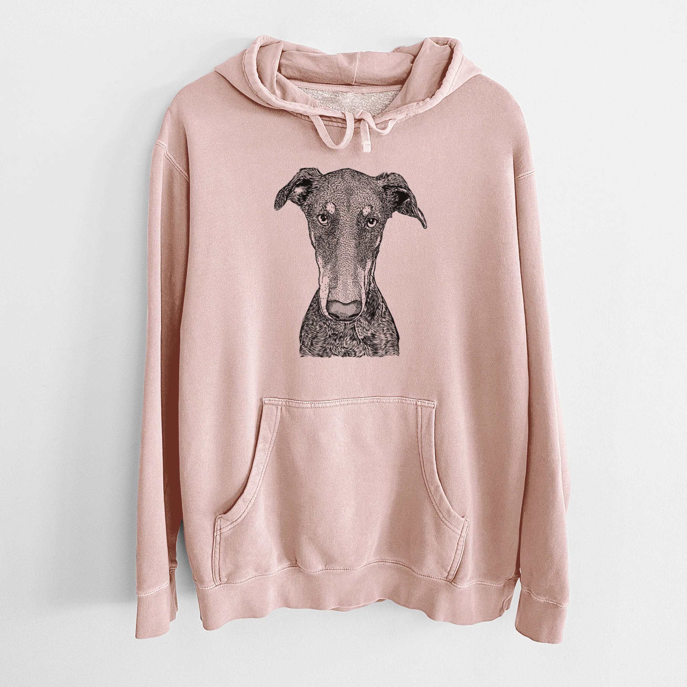 Bare Princess Fiona the Doberman Pinscher - Unisex Pigment Dyed Hoodie - Image 6