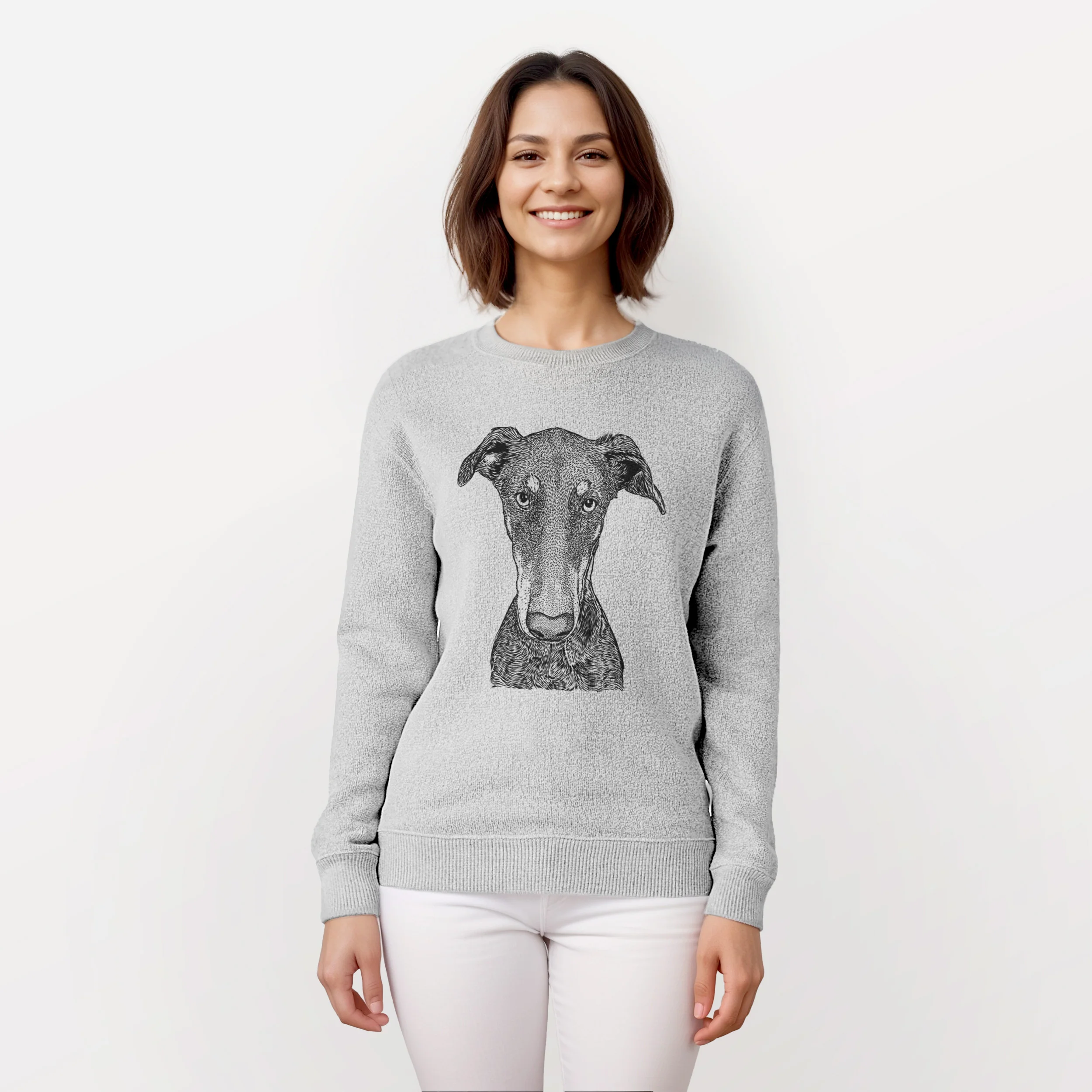 Princess Fiona the Doberman Pinscher - Knit Sweatshirt - Image 2