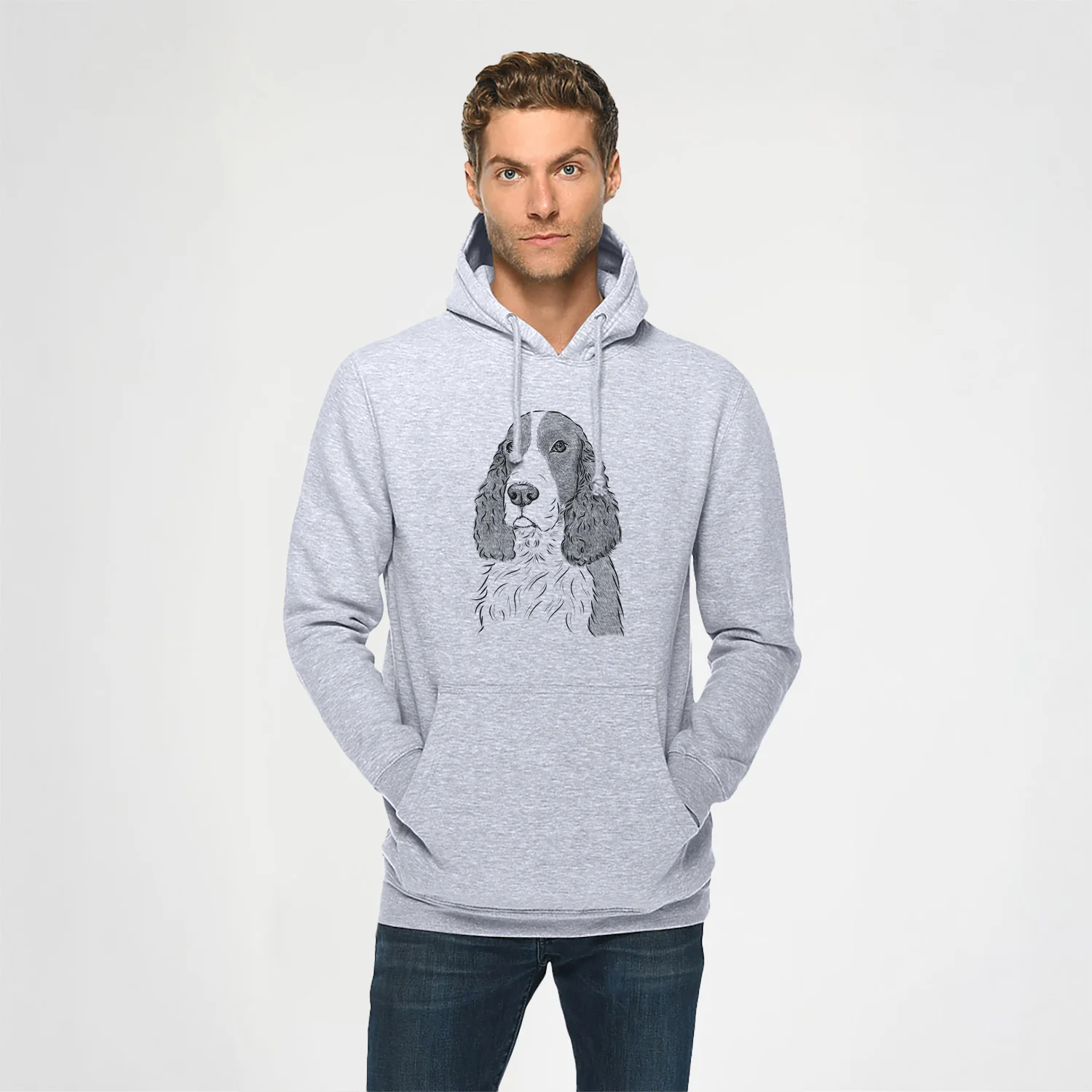 Quincy the English Springer Spaniel- Heavyweight Fleece Hoodie - Image 2