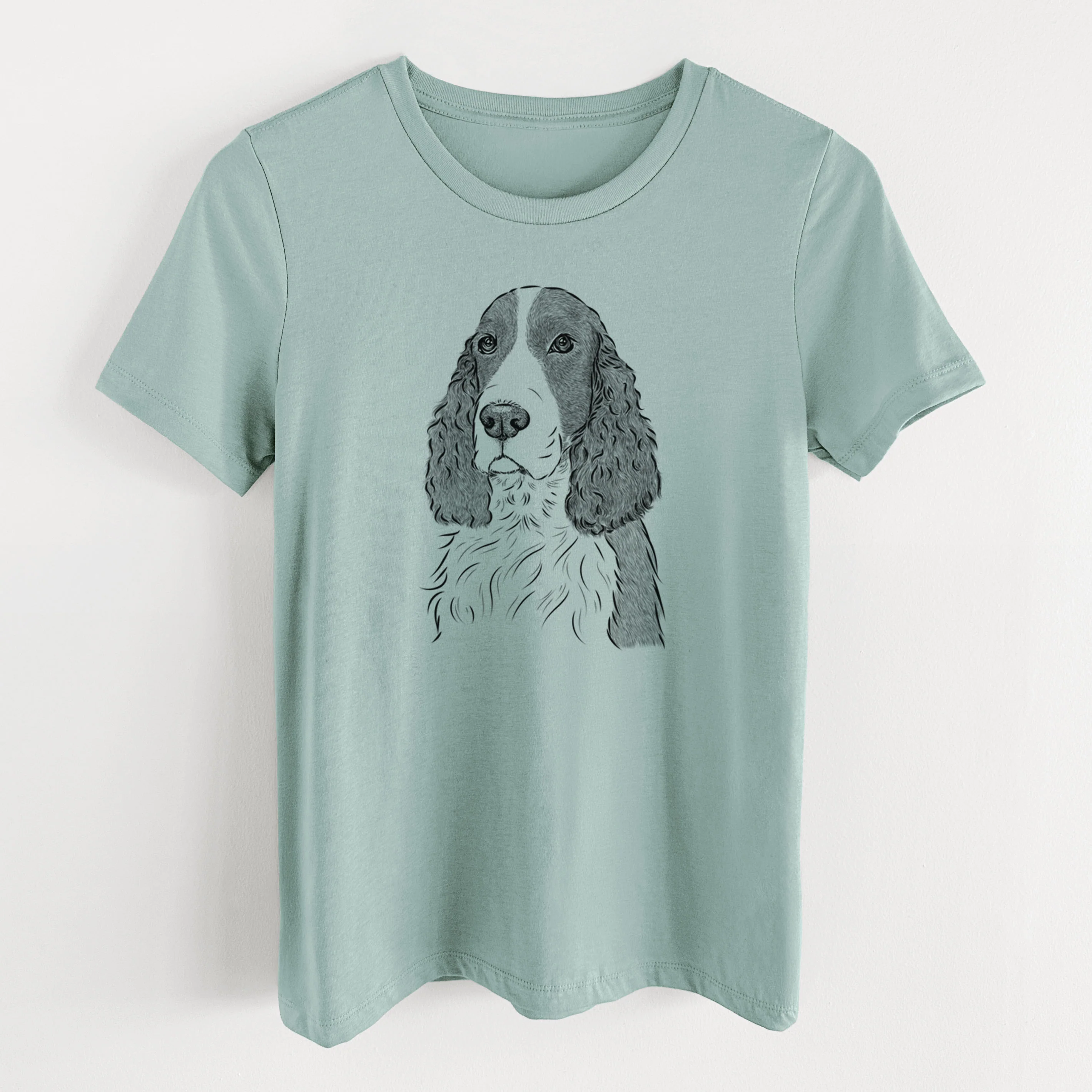 Bare Quincy the English Springer Spaniel - Women's Lightweight Relaxed Fit 100% Cotton Crewneck - Image 10