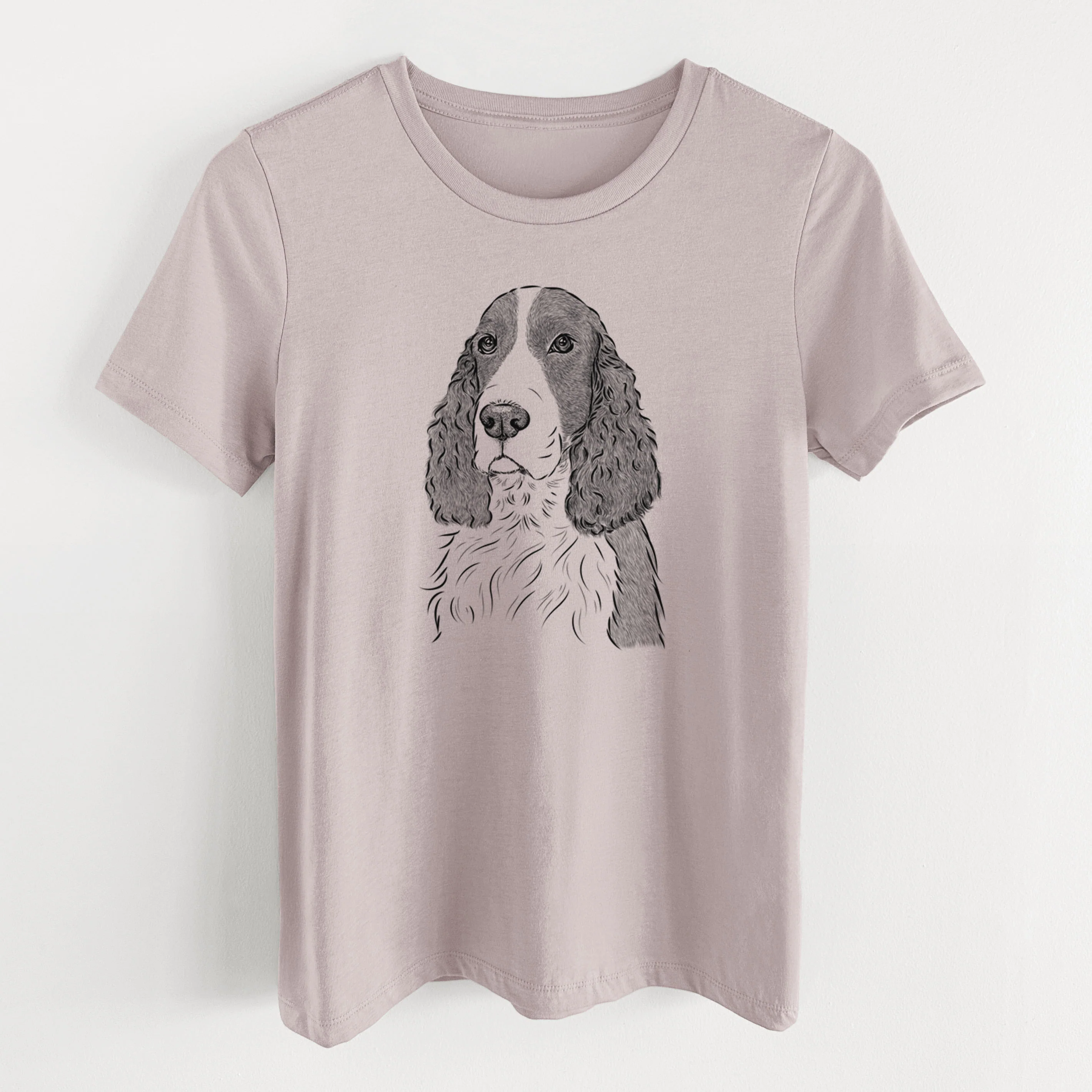 Bare Quincy the English Springer Spaniel - Women's Lightweight Relaxed Fit 100% Cotton Crewneck - Image 15