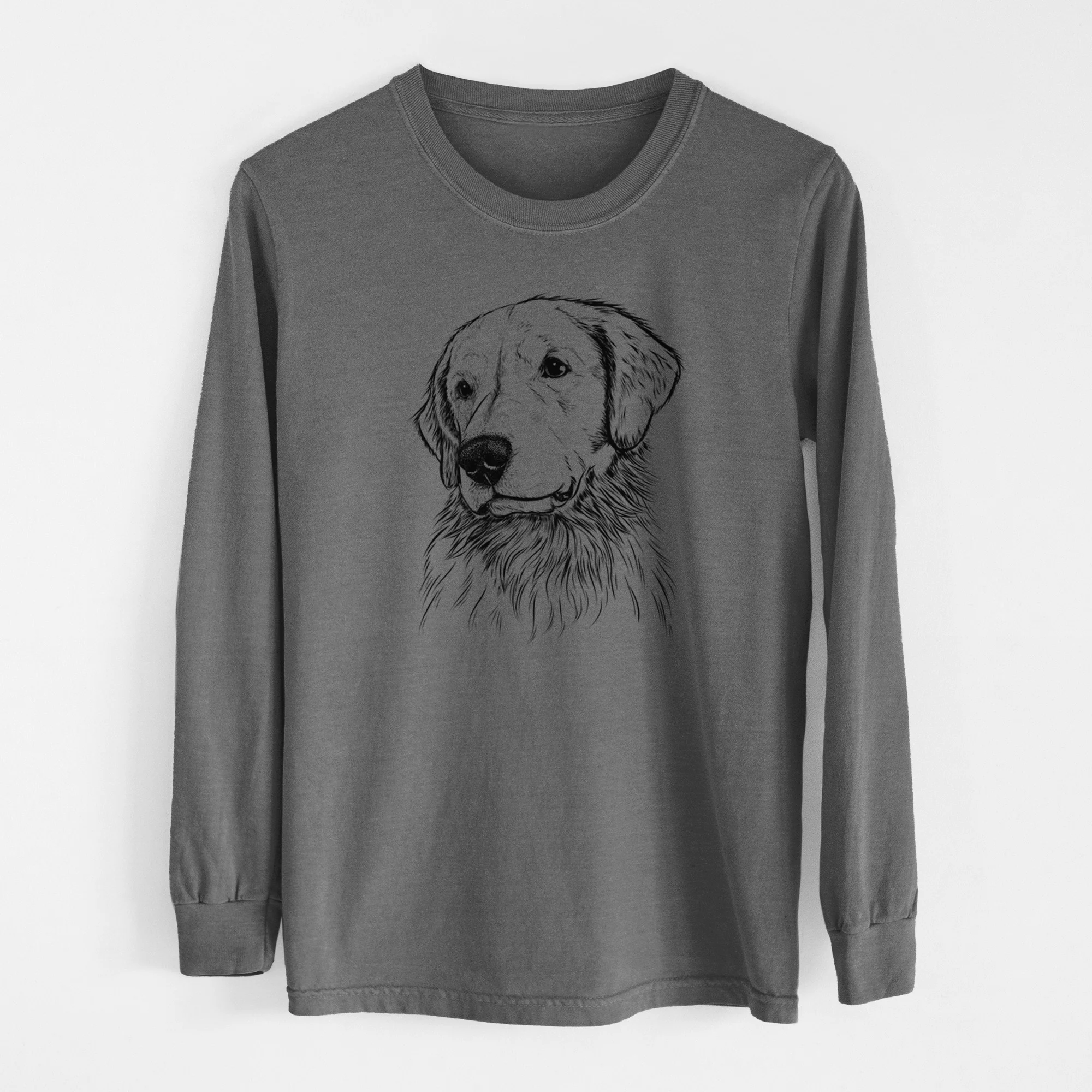 Bare Quinn the Golden Retriever - Men's Heavyweight 100% Cotton Long Sleeve - Image 14