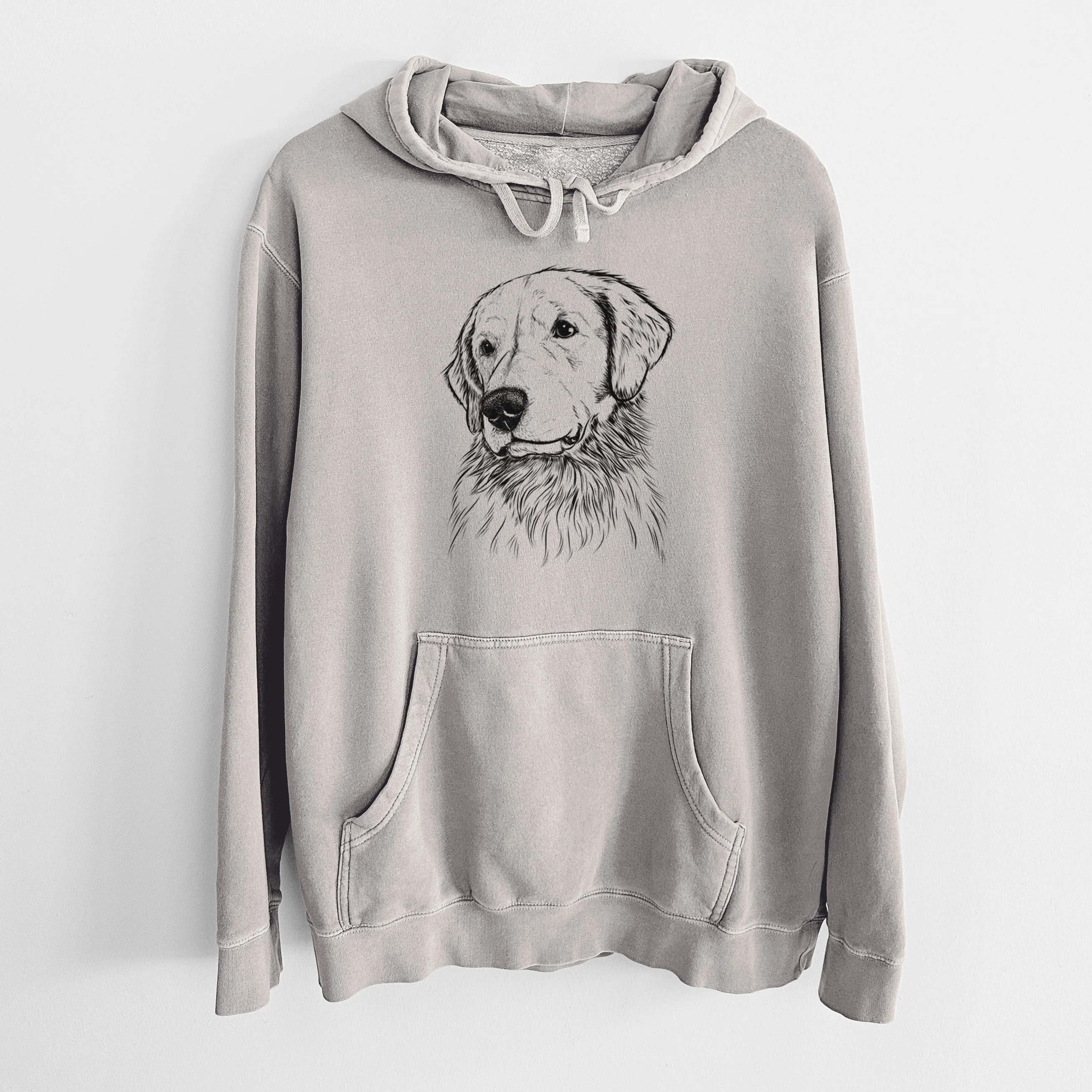 Bare Quinn the Golden Retriever - Unisex Pigment Dyed Hoodie - Image 5