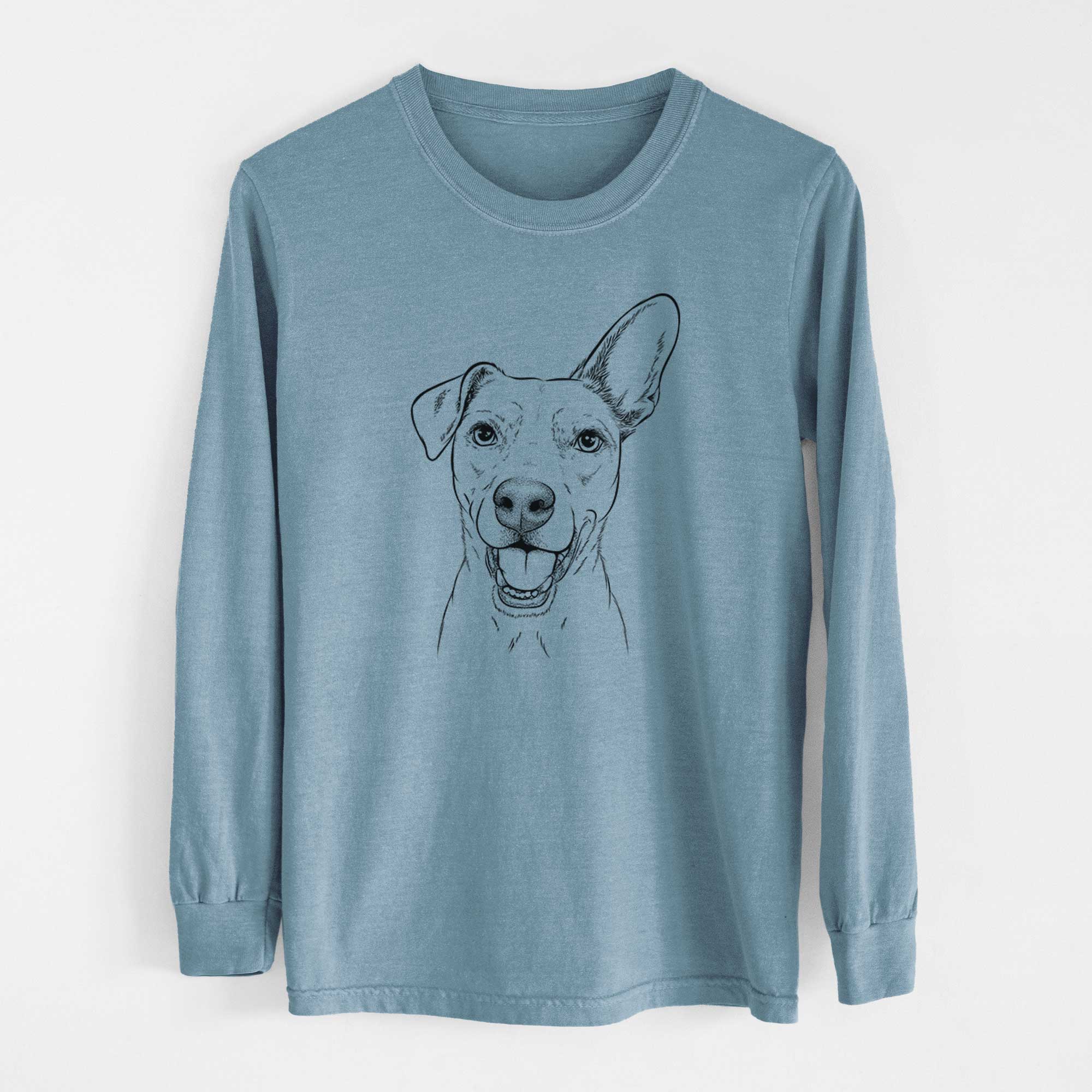 Bare Radar the Pitbull Mix - Men's Heavyweight 100% Cotton Long Sleeve - Image 8