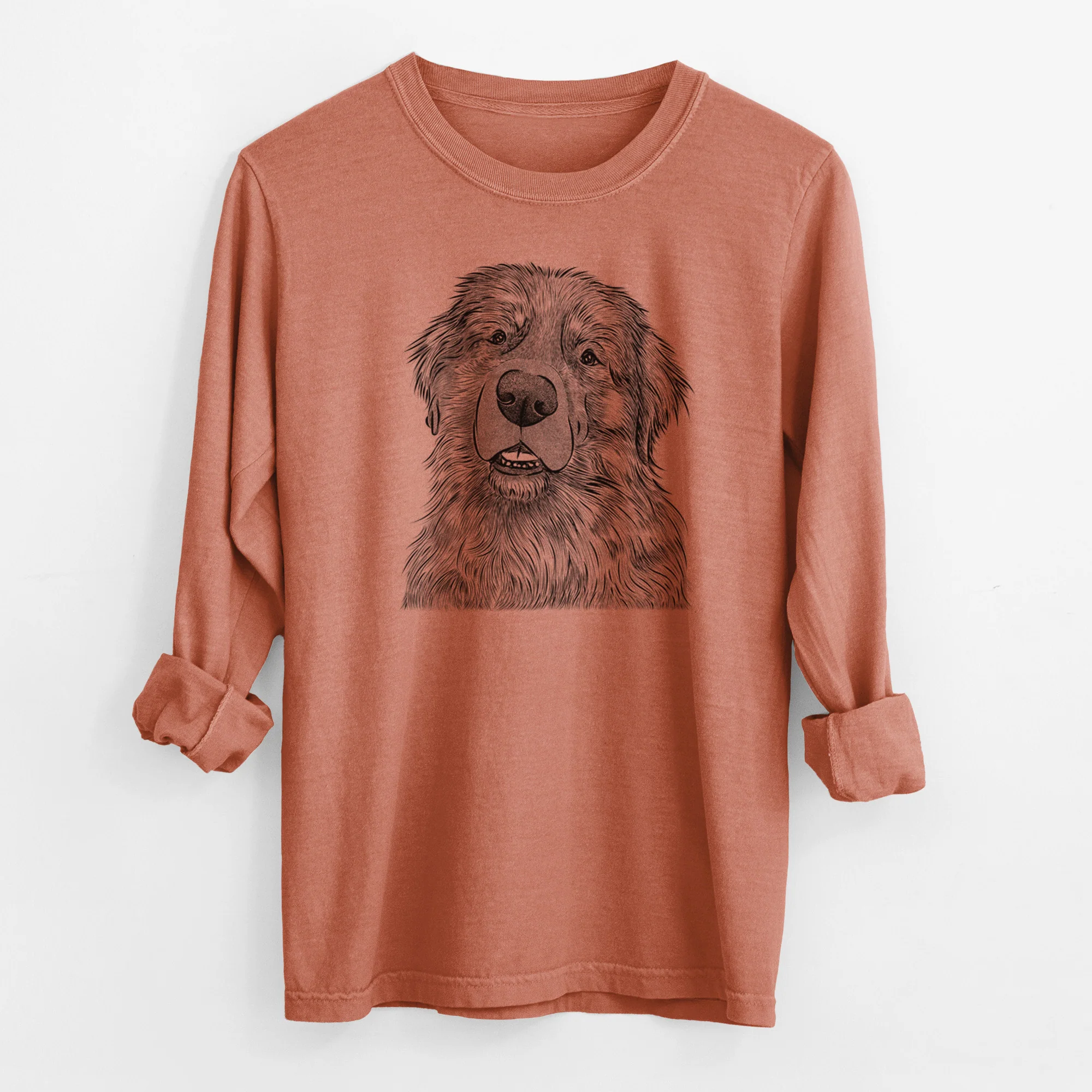 Bare Ralph the Leonberger - Men's Heavyweight 100% Cotton Long Sleeve - Image 13
