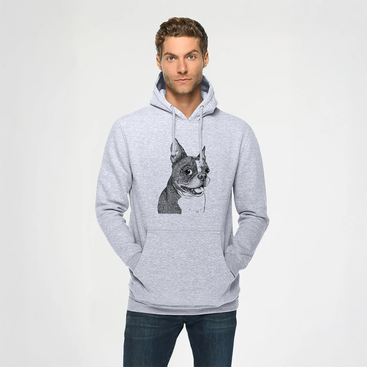 Ralphie the Boston Terrier- Heavyweight Fleece Hoodie - Image 2