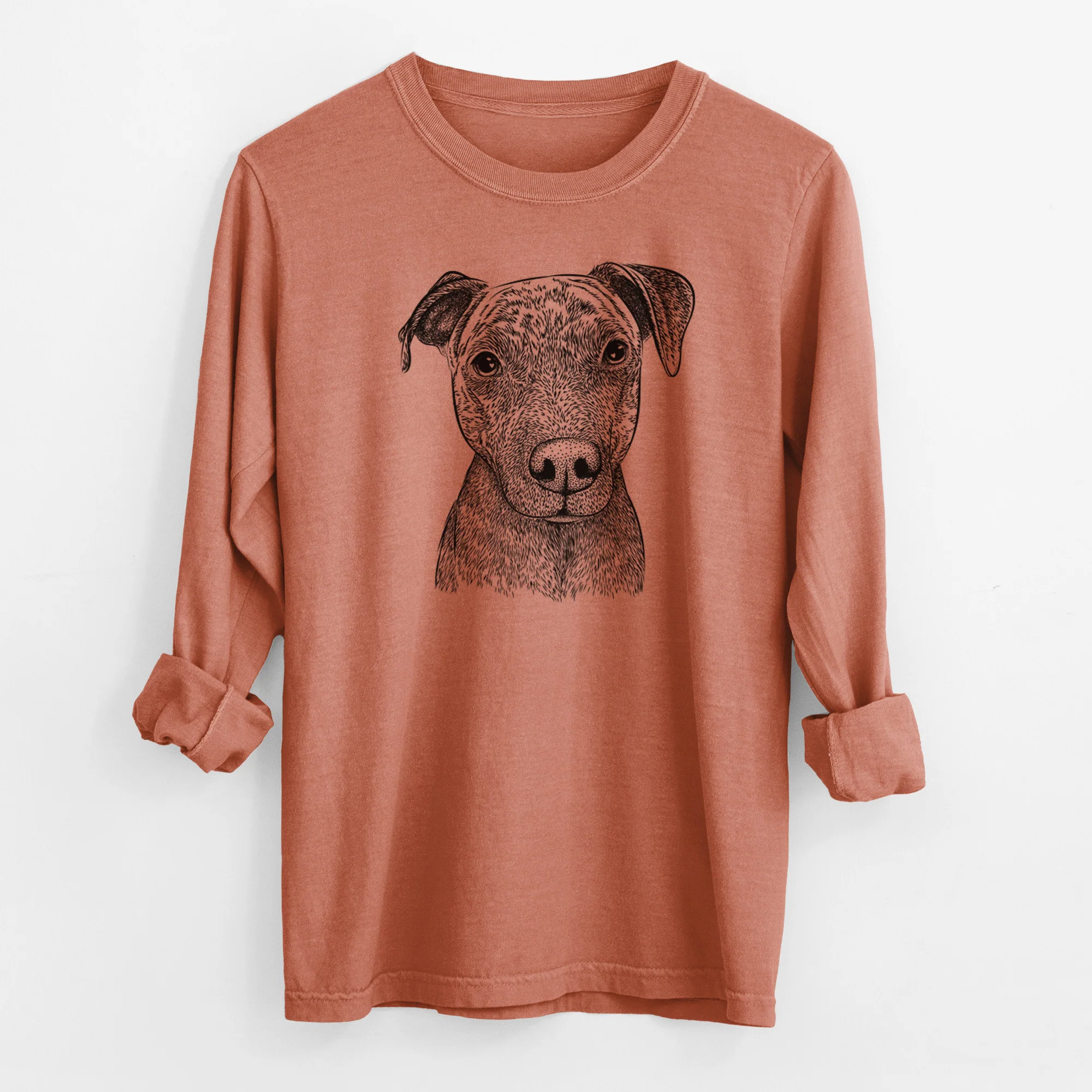 Bare Reeses the Pitbull - Men's Heavyweight 100% Cotton Long Sleeve - Image 12