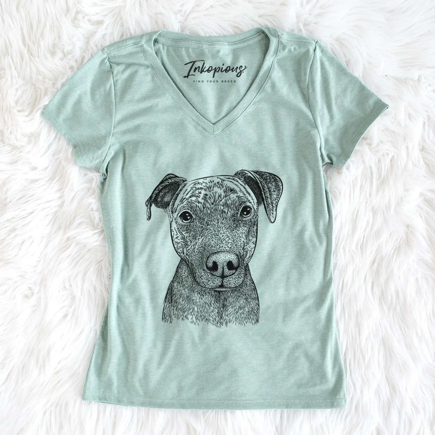 Bare Reeses the Pitbull - Women's V-neck Shirt