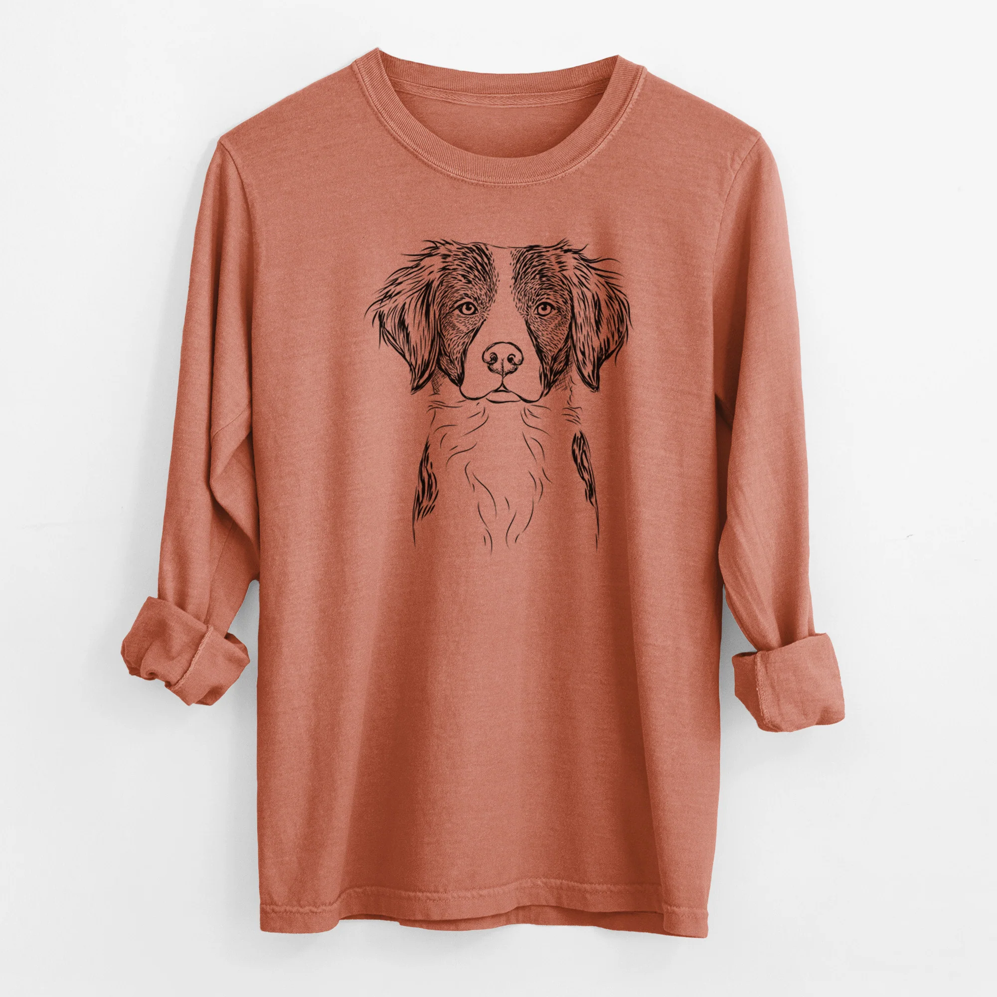 Bare Remi the Brittany - Men's Heavyweight 100% Cotton Long Sleeve - Image 13
