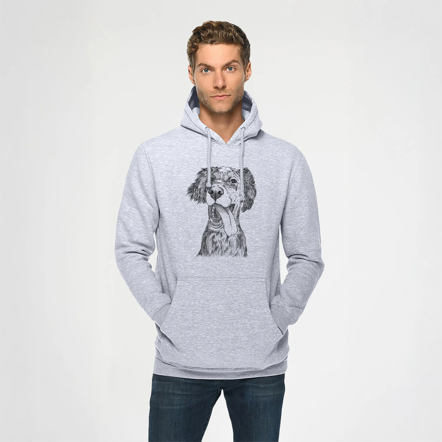 Renly the English Setter- Heavyweight Fleece Hoodie - Image 2