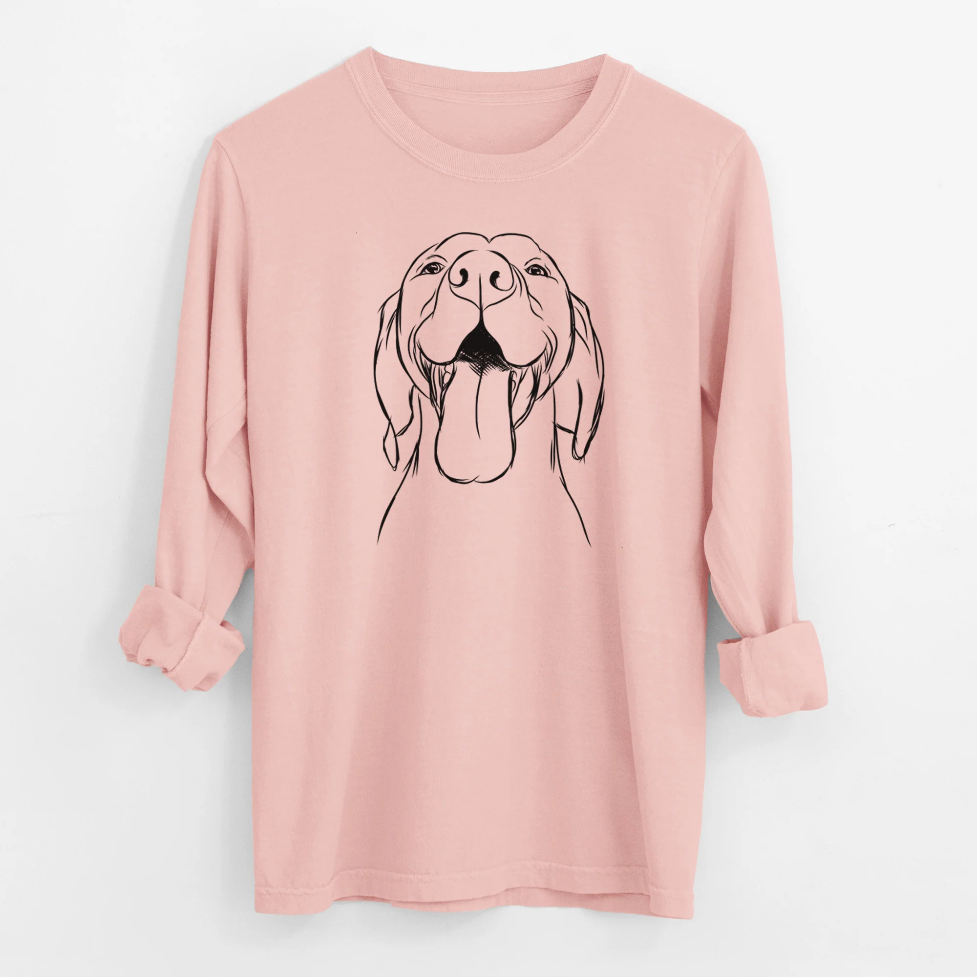 Bare Rhys the Vizsla - Men's Heavyweight 100% Cotton Long Sleeve - Image 11