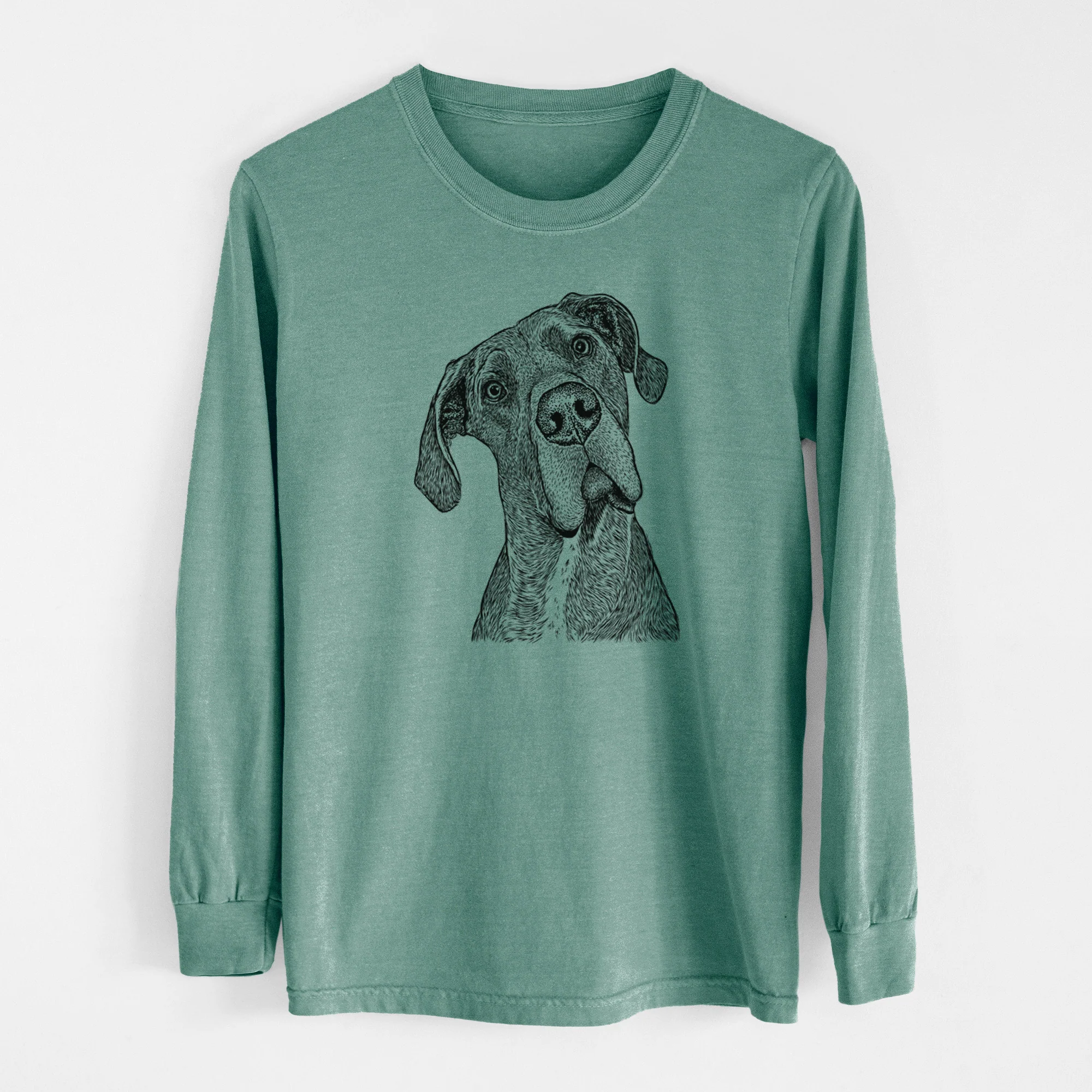 Bare River the Great Dane - Men's Heavyweight 100% Cotton Long Sleeve - Image 12
