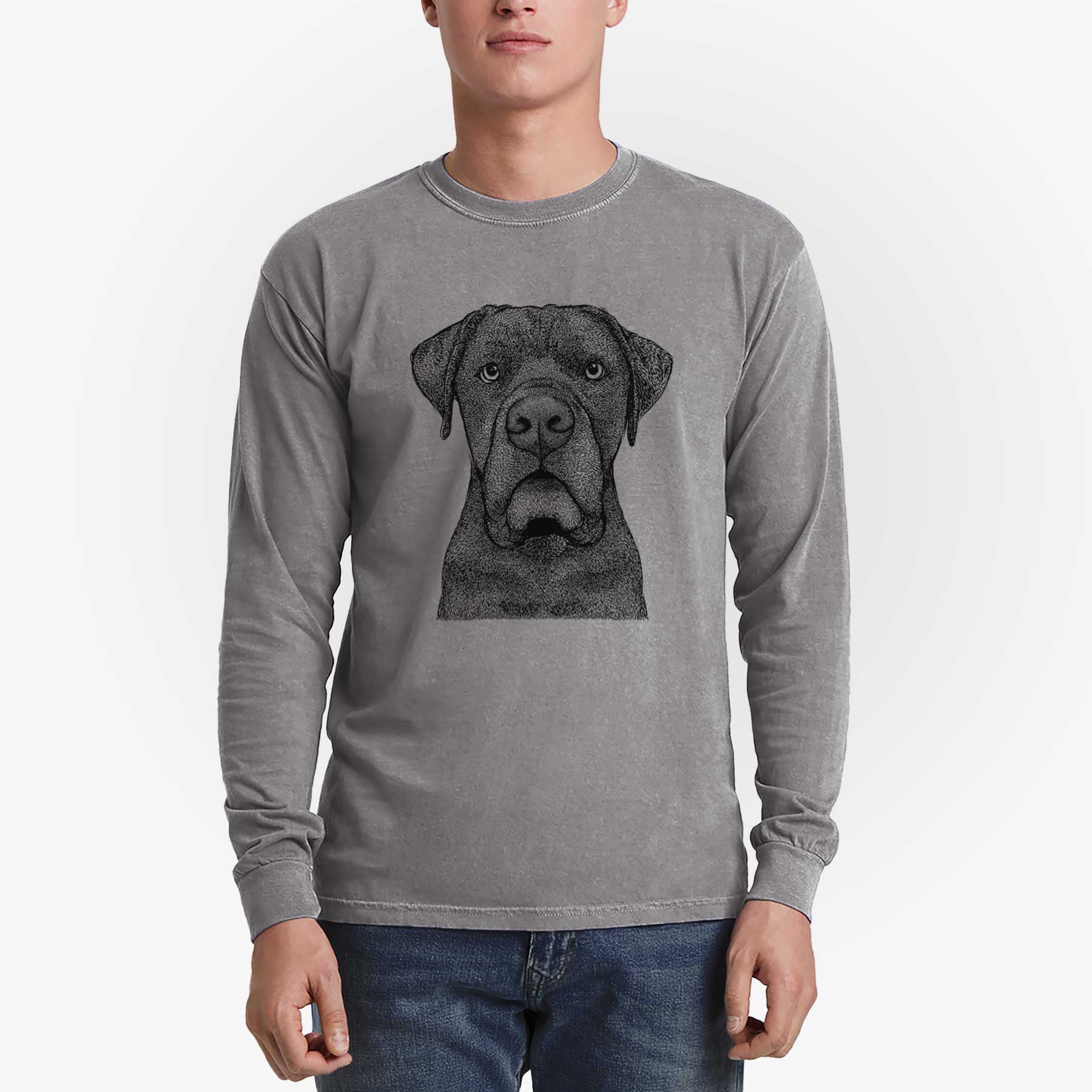 Bare Rocco the Cane Corso - Men's Heavyweight 100% Cotton Long Sleeve - Image 5