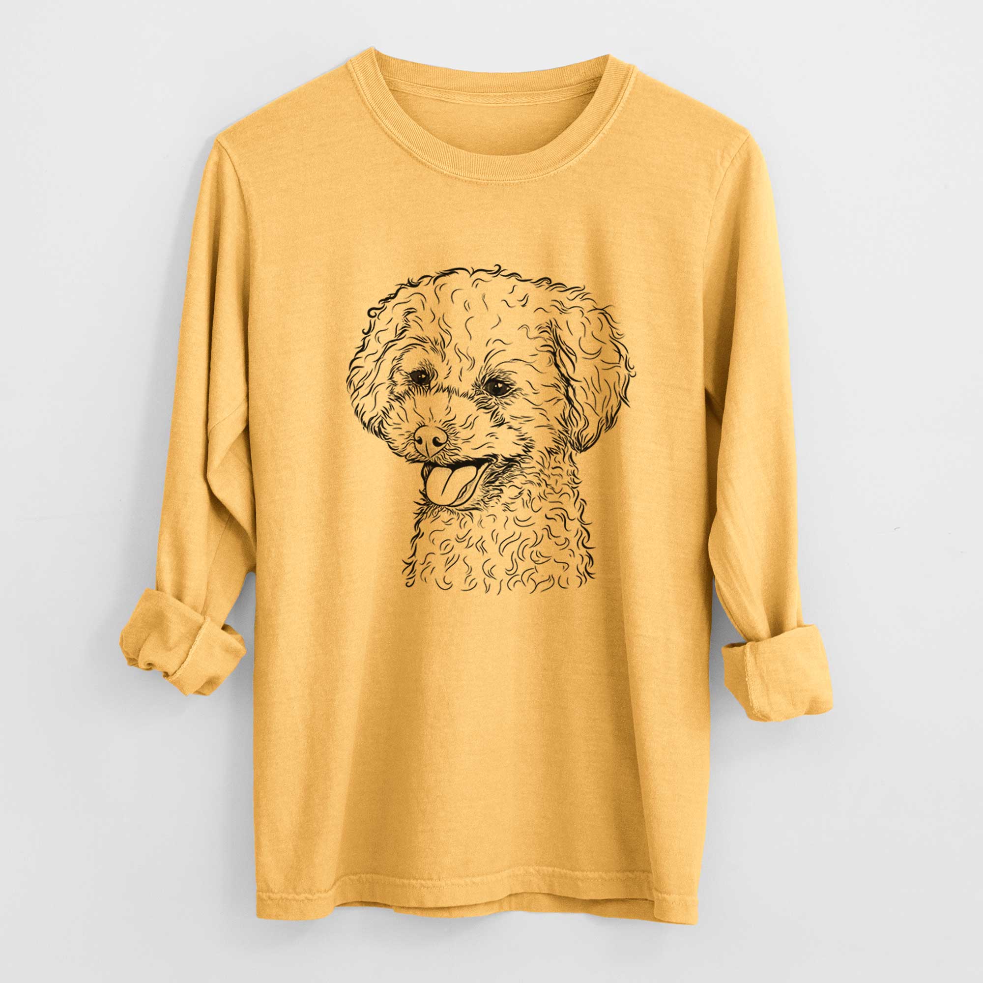 Bare Rocky the Teacup Poodle - Men's Heavyweight 100% Cotton Long Sleeve - Image 3