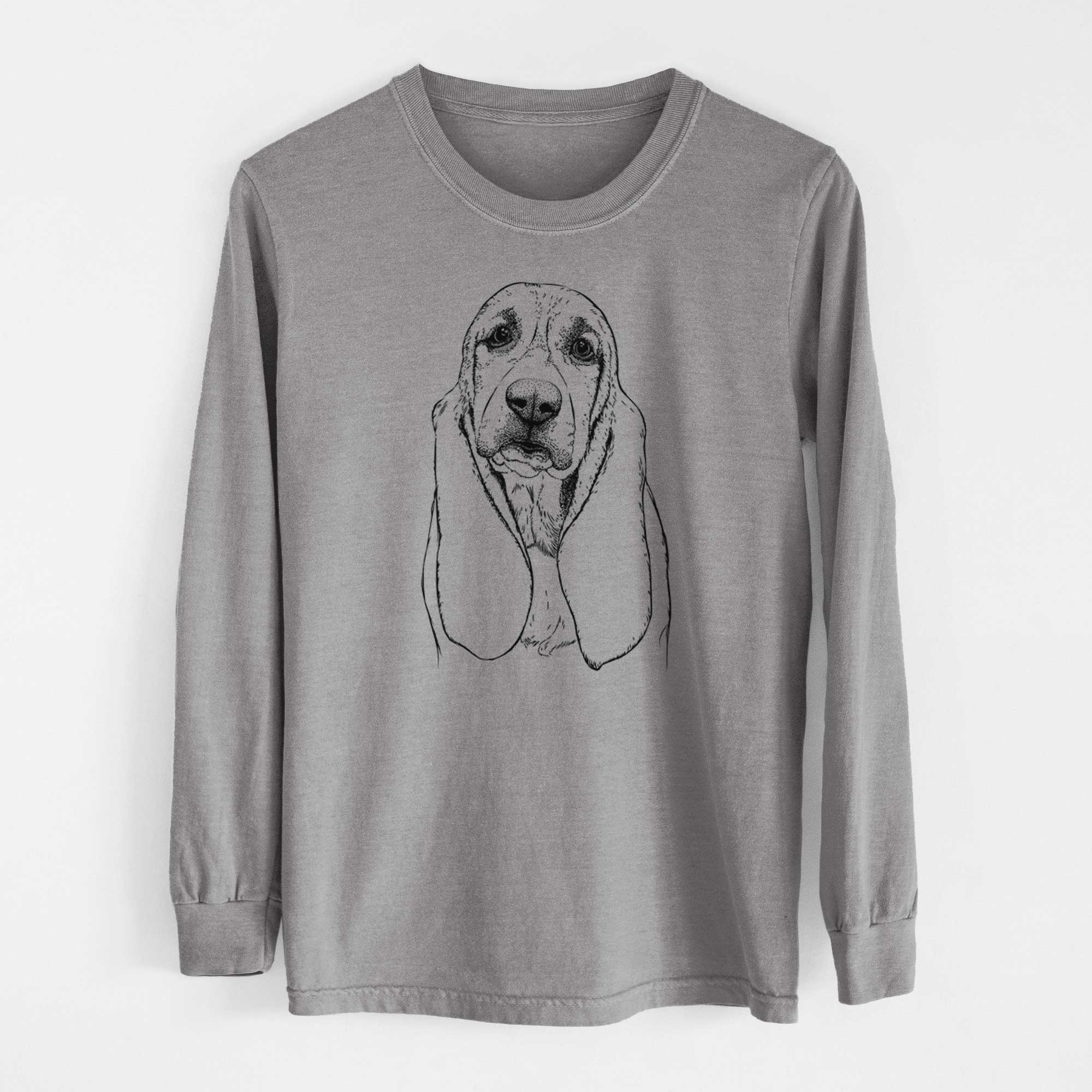 Bare Rolo the Basset Hound - Men's Heavyweight 100% Cotton Long Sleeve - Image 7