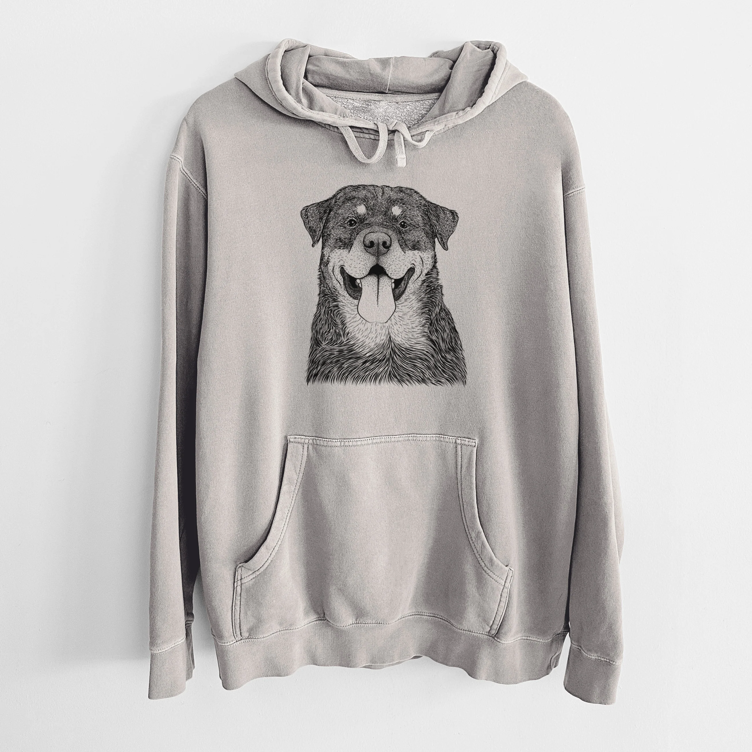 Bare Romeo the Rottweiler - Unisex Pigment Dyed Hoodie - Image 5