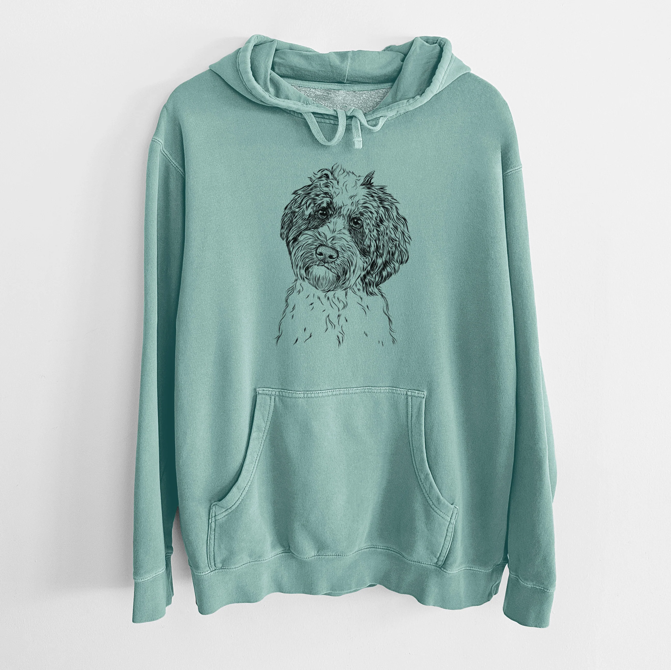 Bare Rooney the Aussiedoodle - Unisex Pigment Dyed Hoodie - Image 10