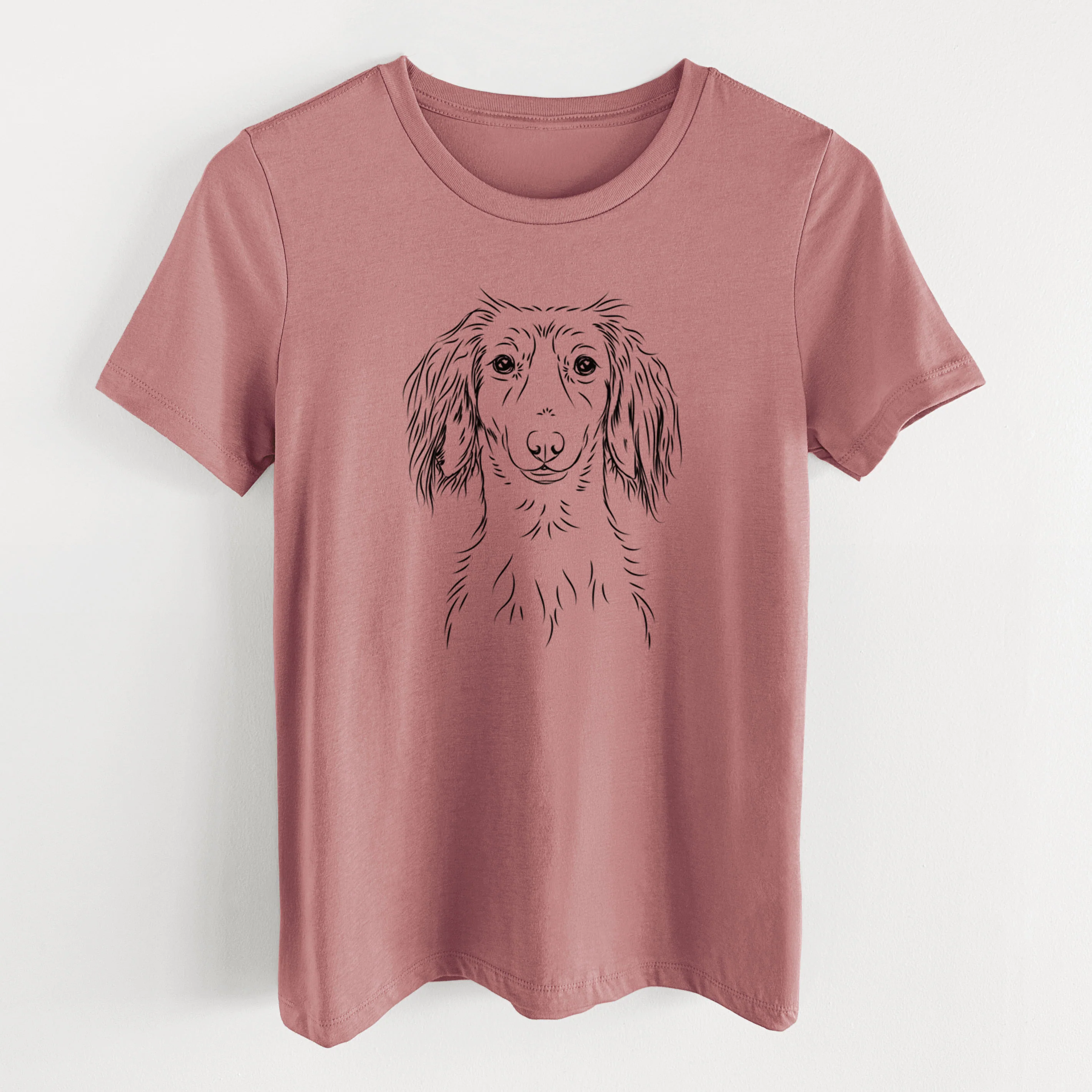 Bare Roux the Long Haired Dachshund - Women's Lightweight Relaxed Fit 100% Cotton Crewneck - Image 14