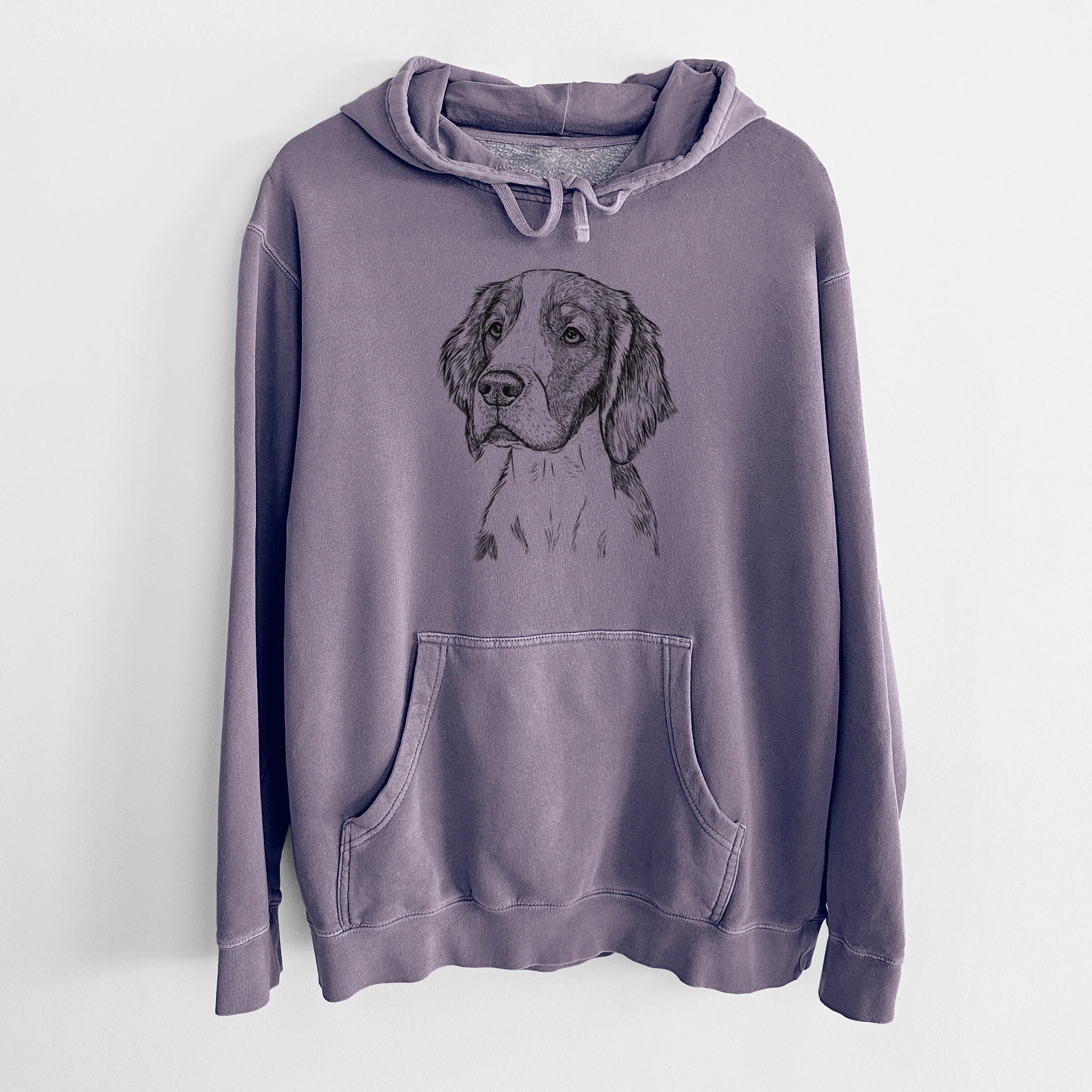 Bare Roxy the Welsh Springer Spaniel - Unisex Pigment Dyed Hoodie - Image 9