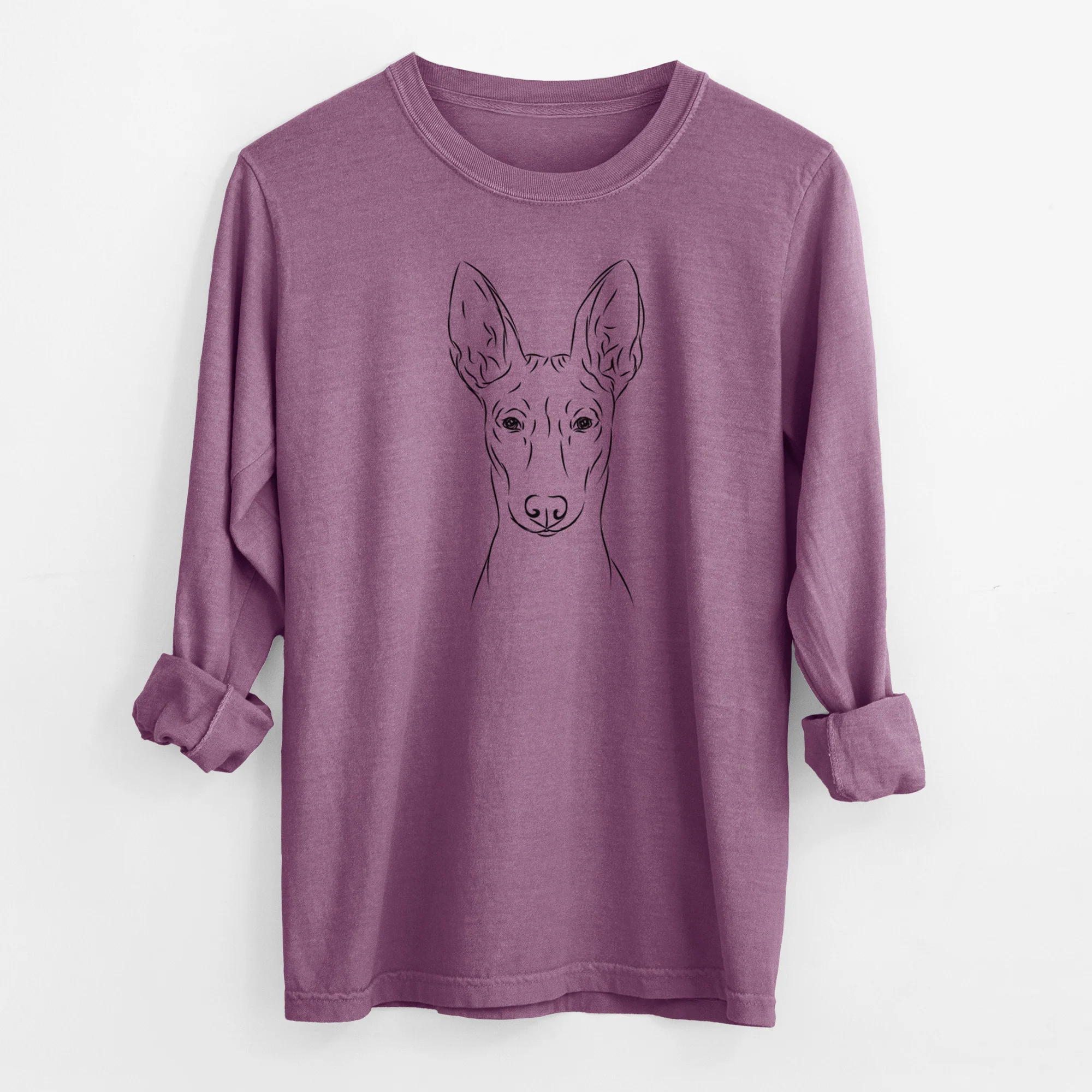 Bare Ruadh the Pharaoh Hound - Men's Heavyweight 100% Cotton Long Sleeve - Image 9