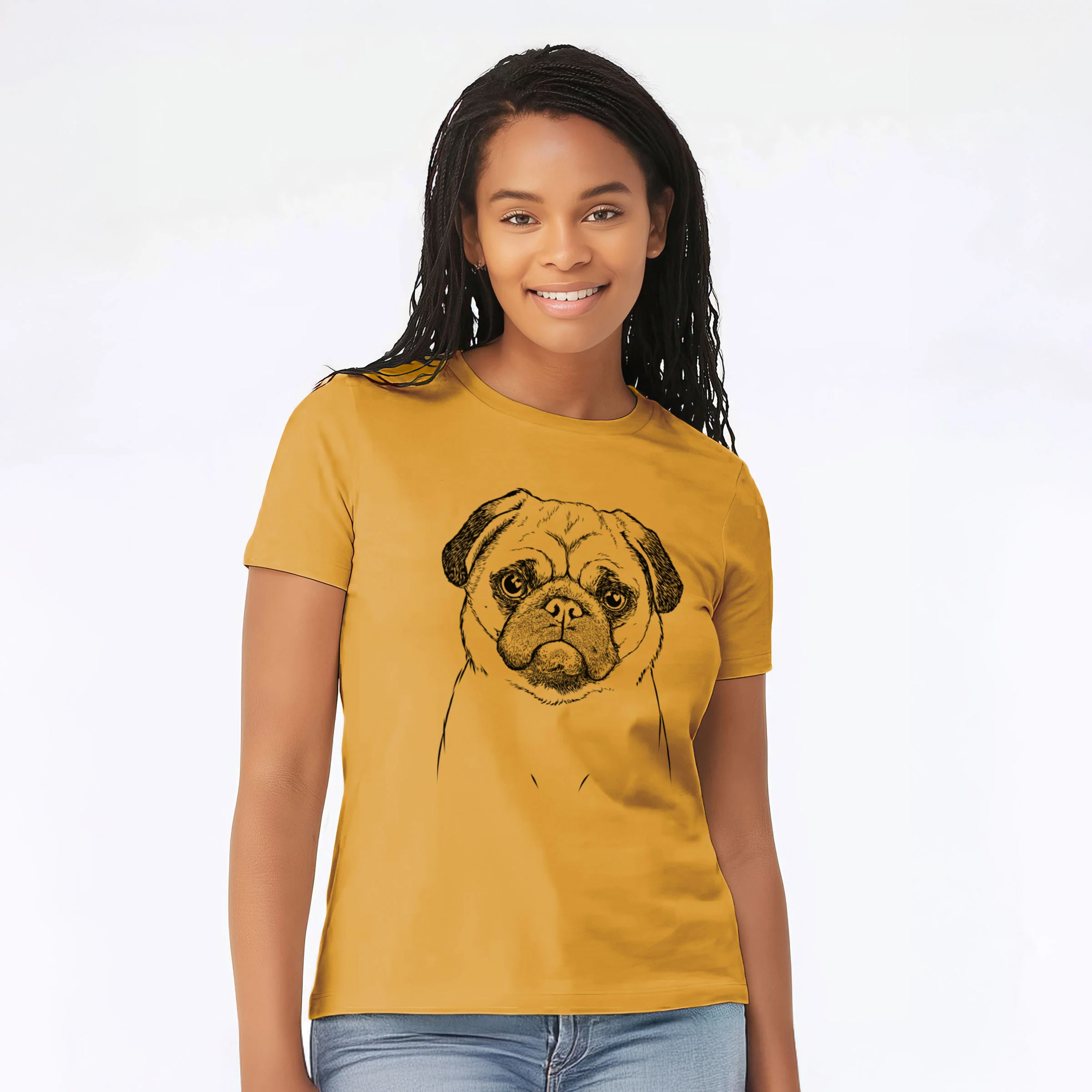 Bare Ruby the Pug - Women's Lightweight Relaxed Fit 100% Cotton Crewneck - Image 6