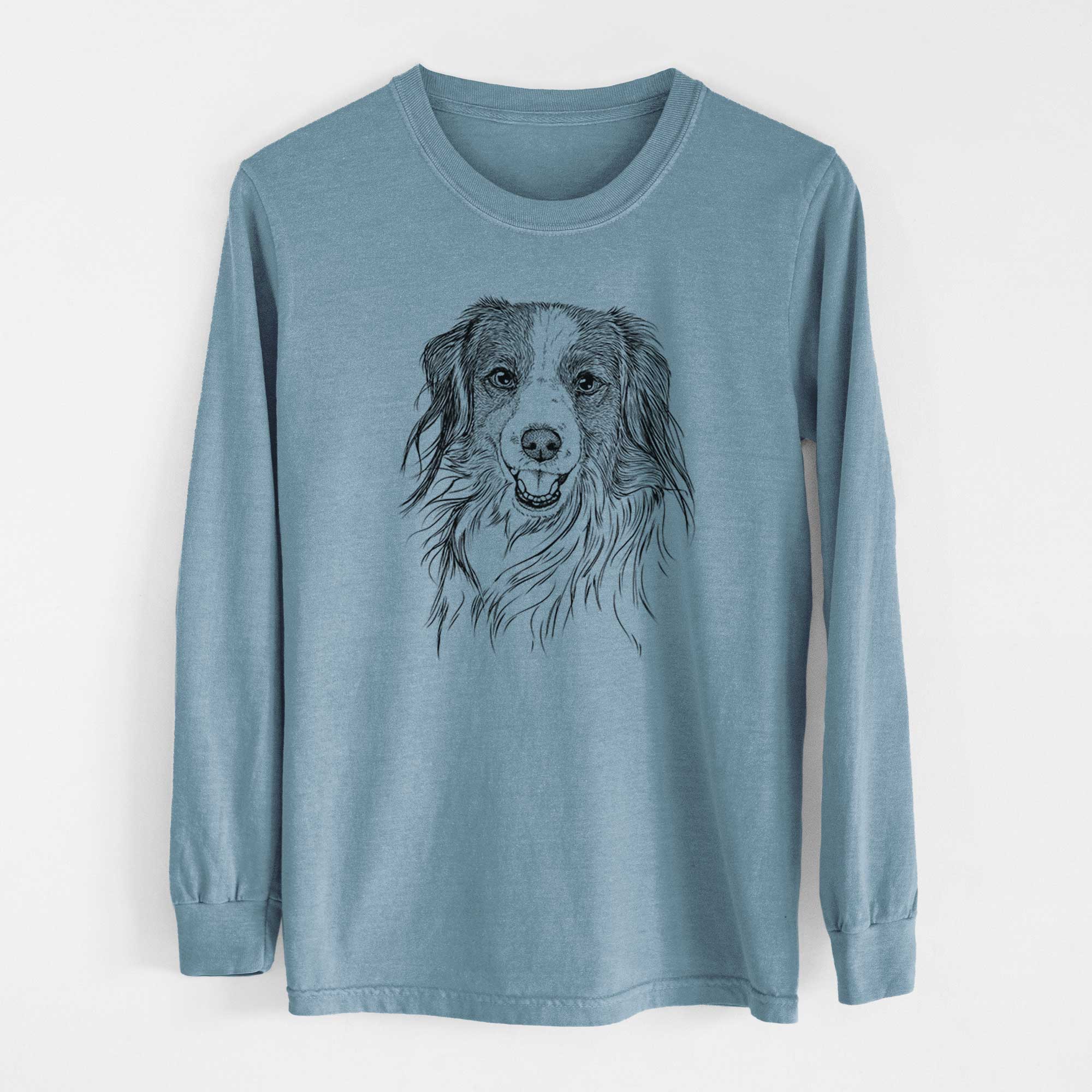 Bare Rutger the Nederlandse Kooikerhondje - Men's Heavyweight 100% Cotton Long Sleeve - Image 8