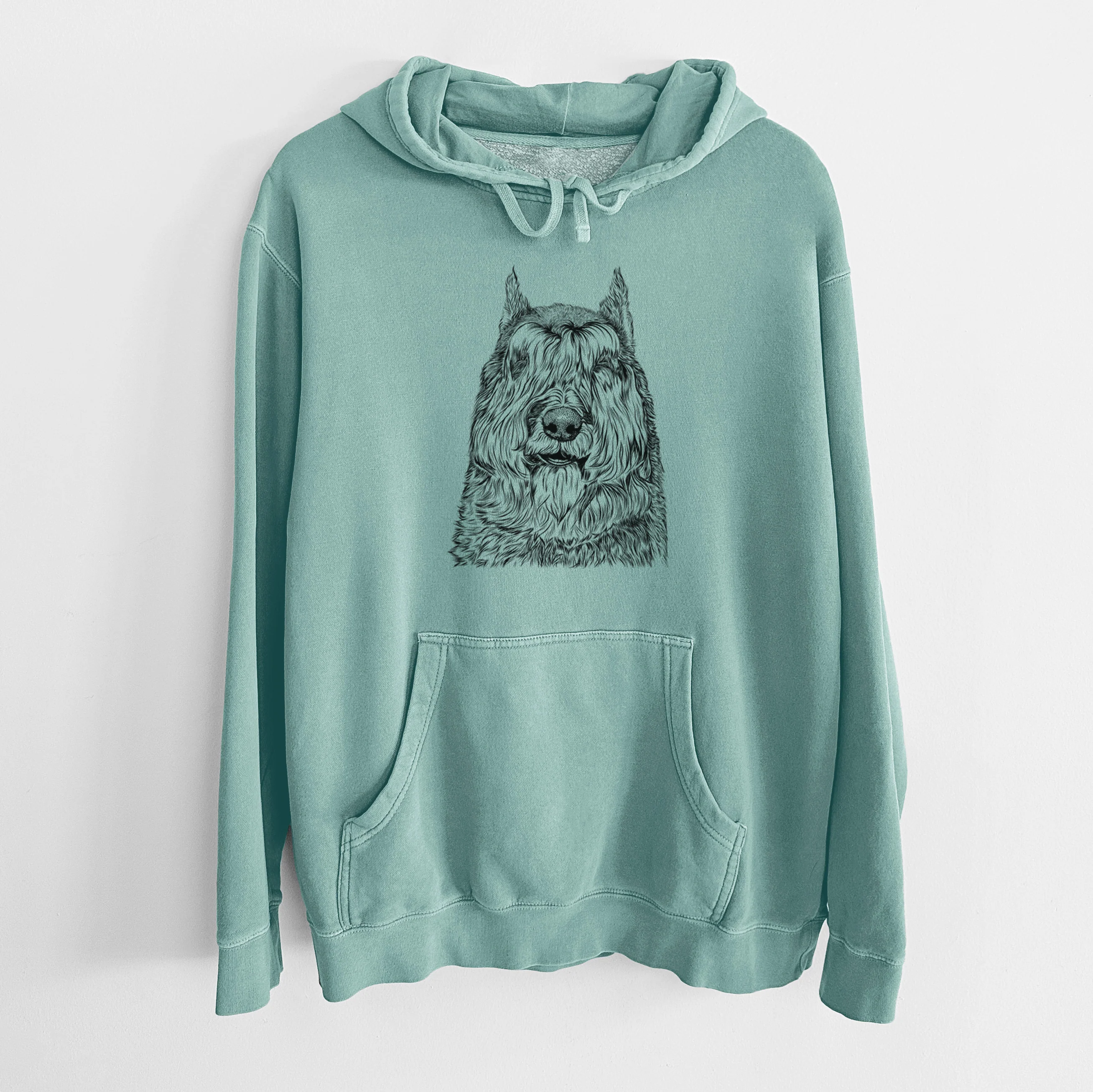 Bare Sabre the Bouvier Des Flandres - Unisex Pigment Dyed Hoodie - Image 10