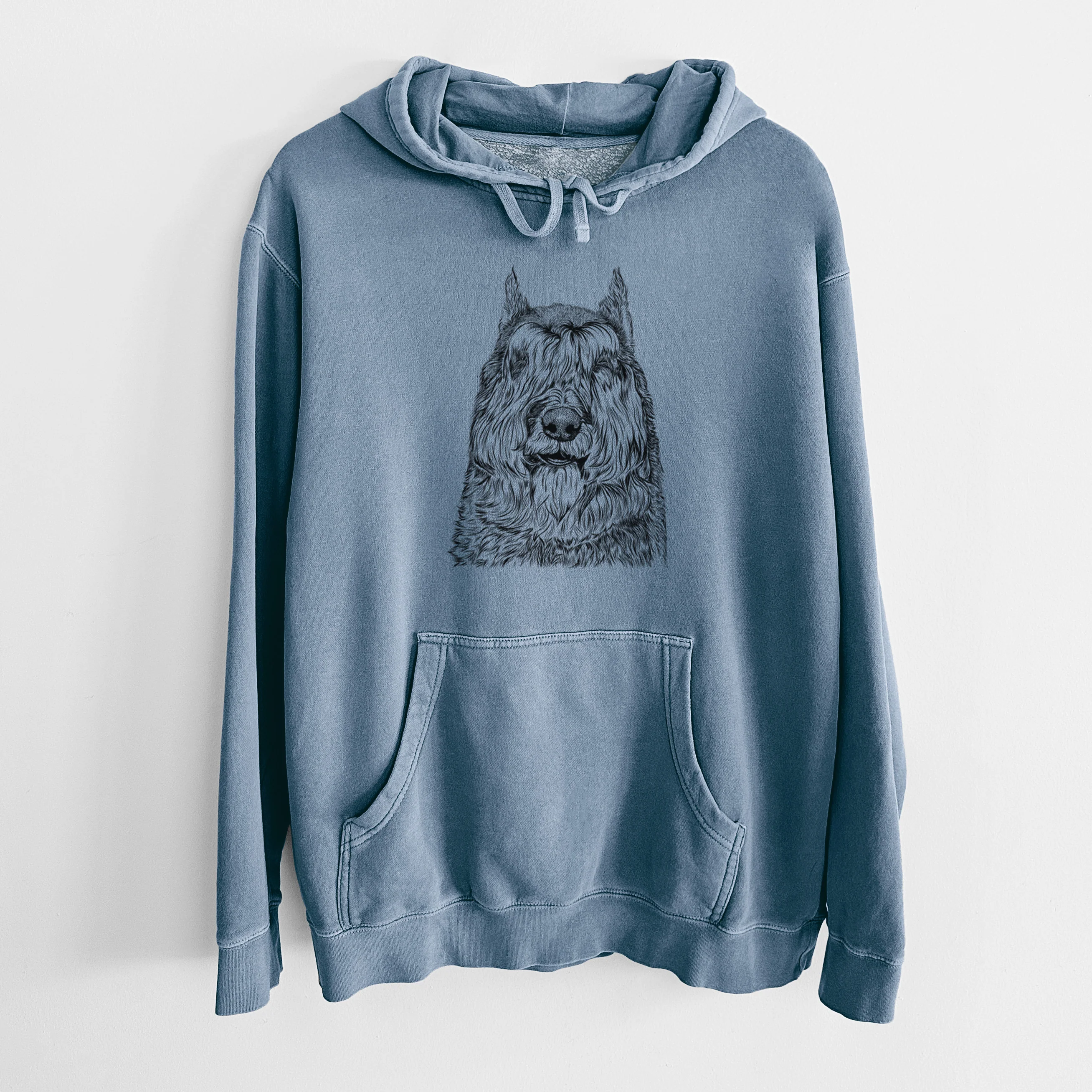 Bare Sabre the Bouvier Des Flandres - Unisex Pigment Dyed Hoodie - Image 7