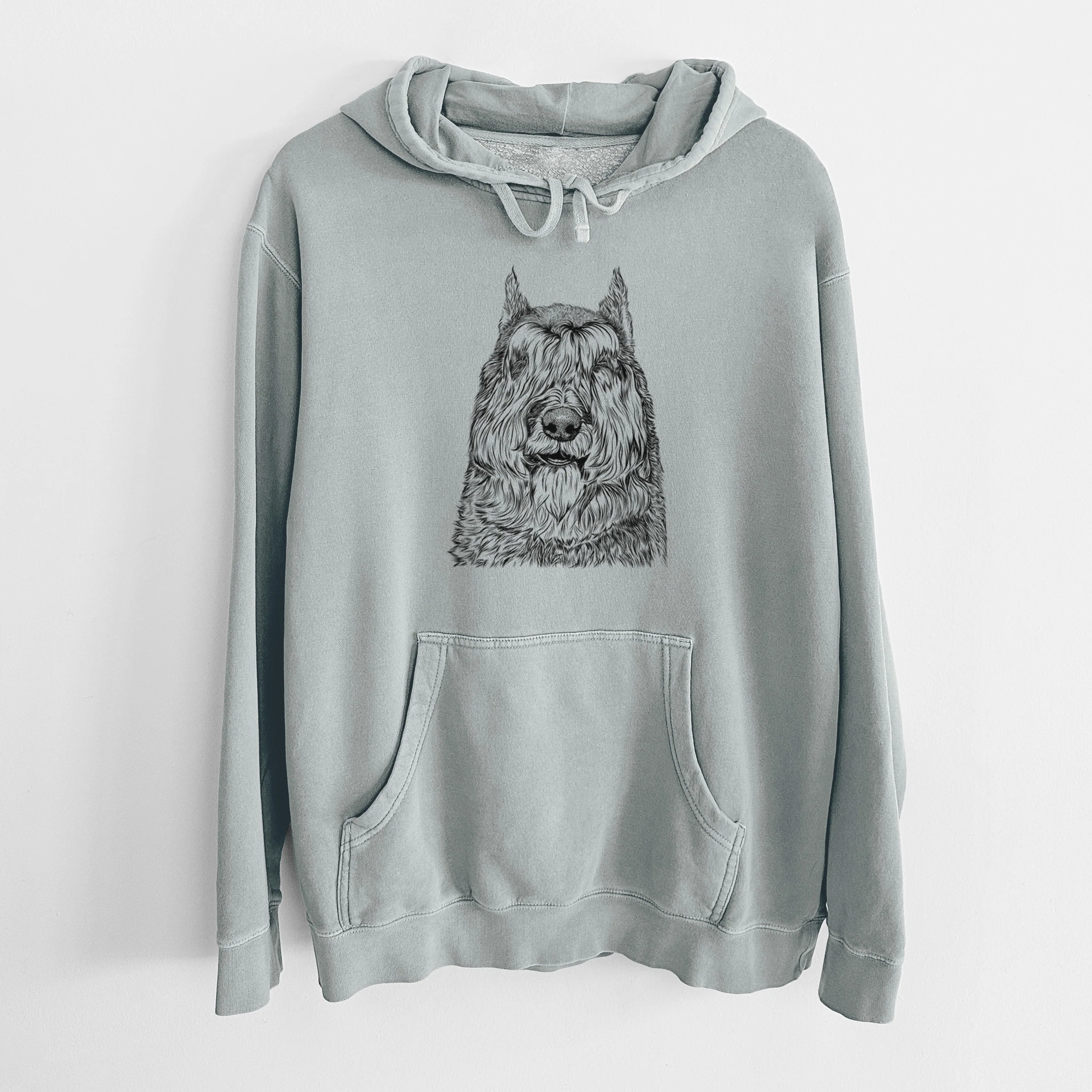 Bare Sabre the Bouvier Des Flandres - Unisex Pigment Dyed Hoodie - Image 8