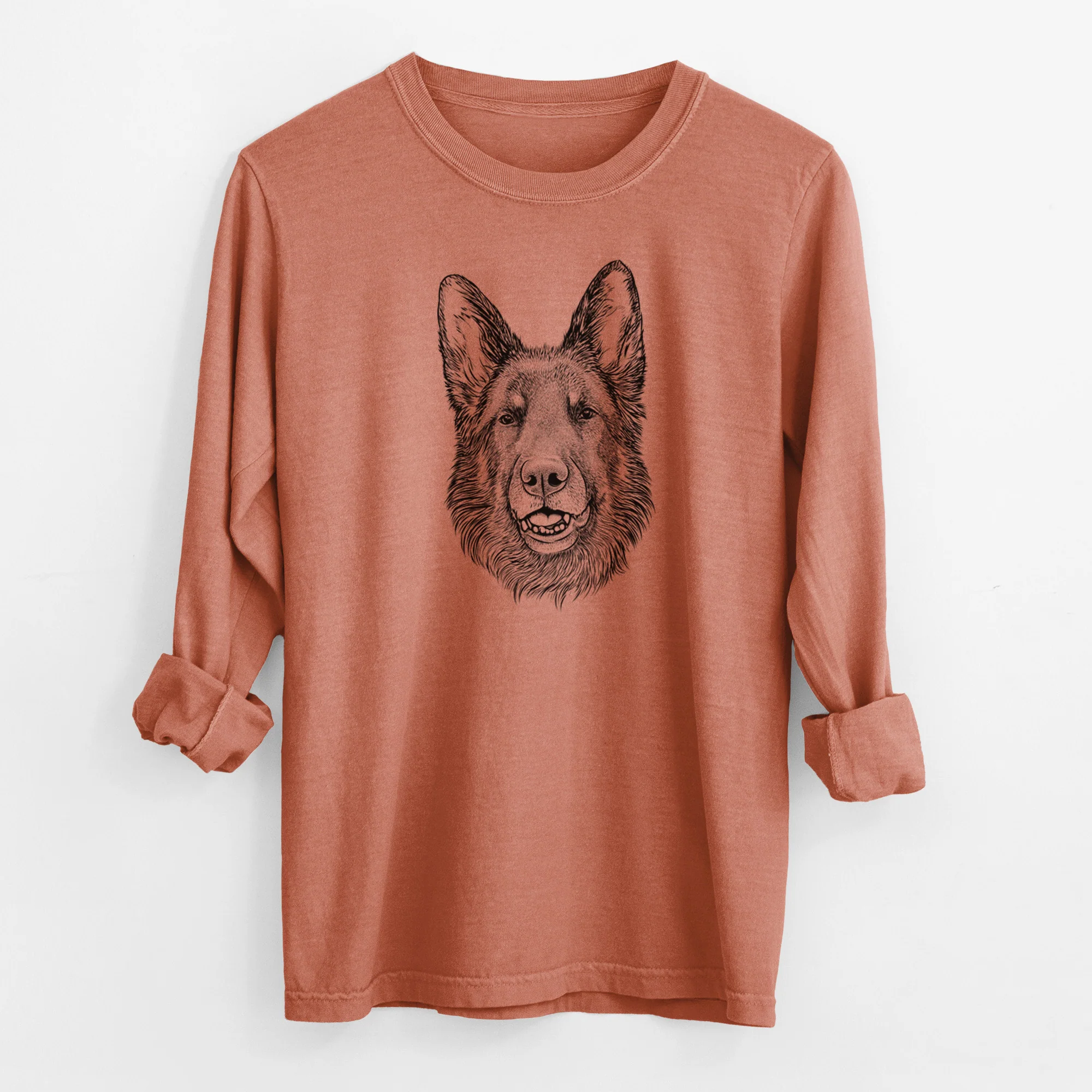 Bare Sammie the German Shepherd - Men's Heavyweight 100% Cotton Long Sleeve - Image 13